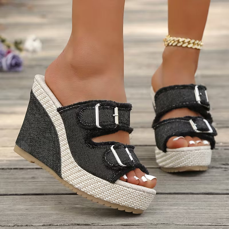 Isabelle's™ | Denim Wedge Sandals