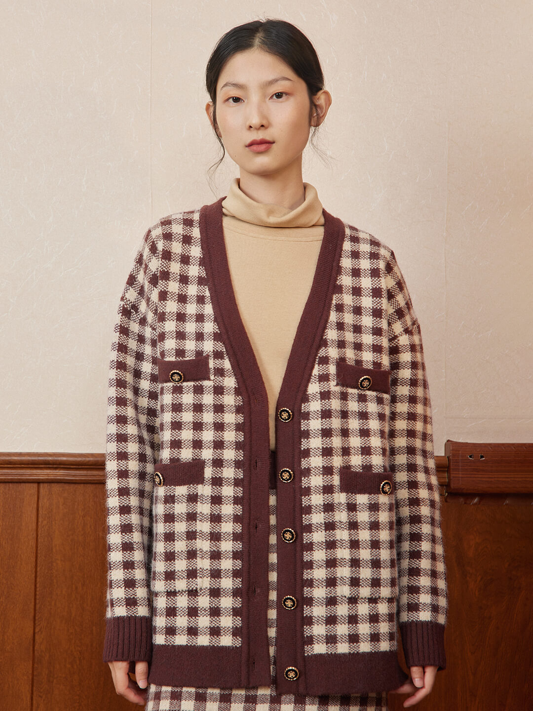【Final Sale】Ansley Checkerboard Knit Cardigan