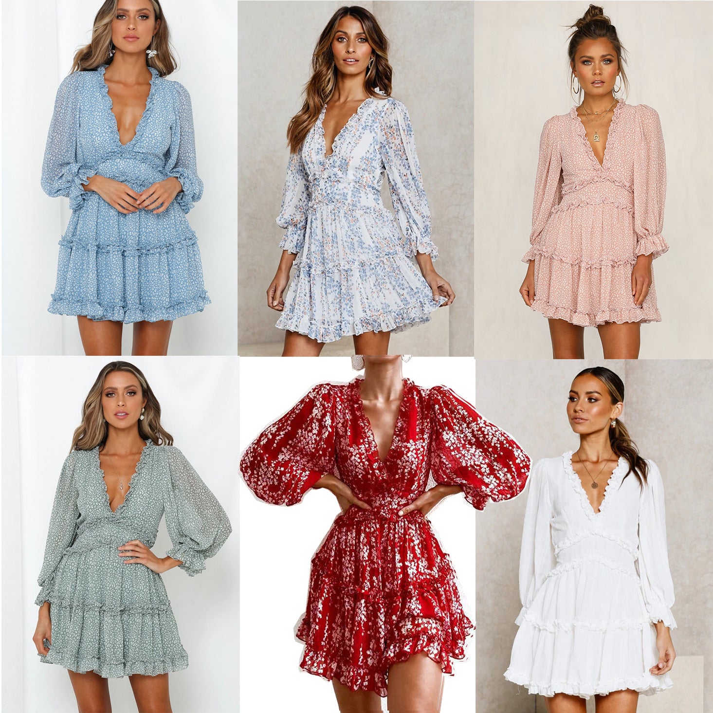Floral puff sleeve dress