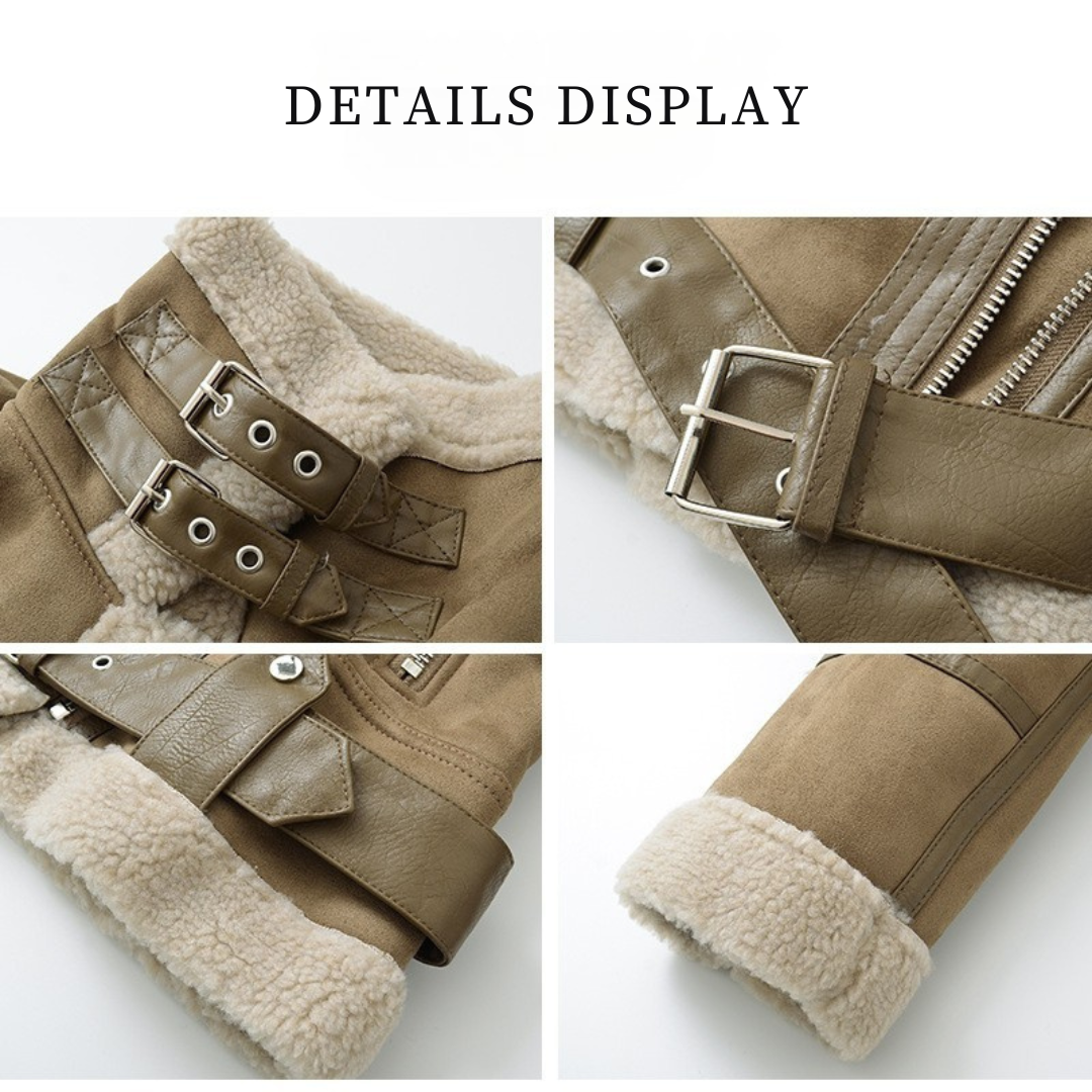 Isabelle's™ | Suede Velvet Fur Lambswool Jacket