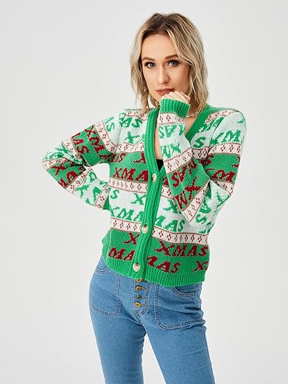 Women’s Fall Cropped Cardigan Sweater Open Front Button Up Sweater Pullover Crop Tops