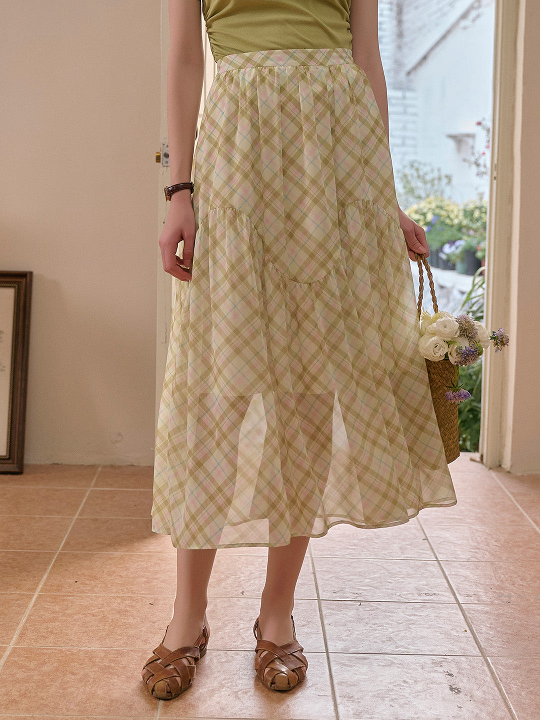 【Final Sale】Lyric Plaid Patchwork Skirt