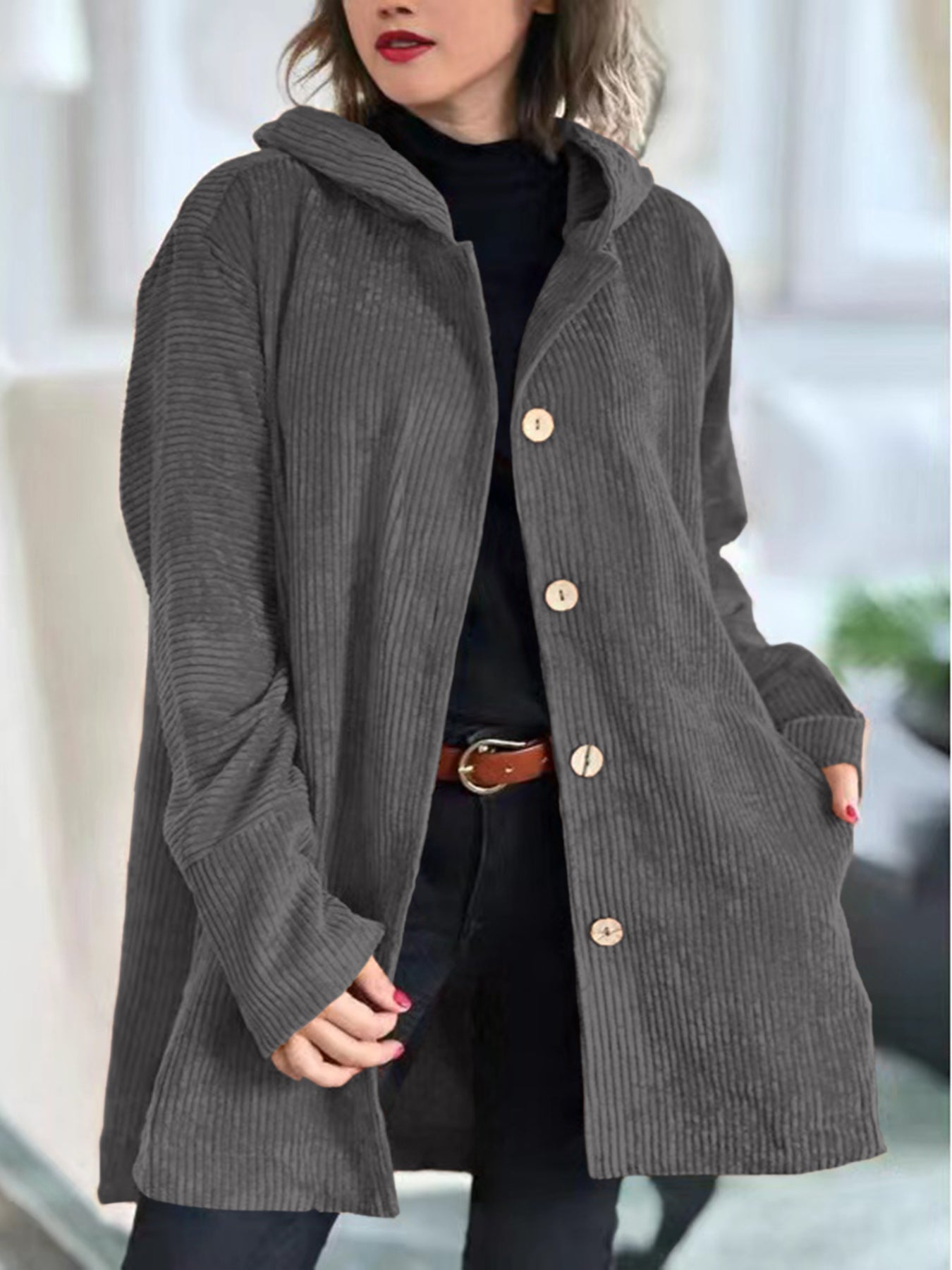 Isabelle's™ | Cozy Corduroy Hooded Jacket