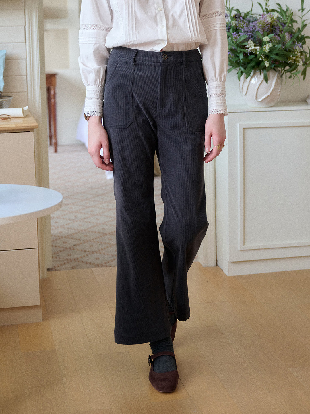 【Final Sale】Lexi Corduroy Straight Trousers