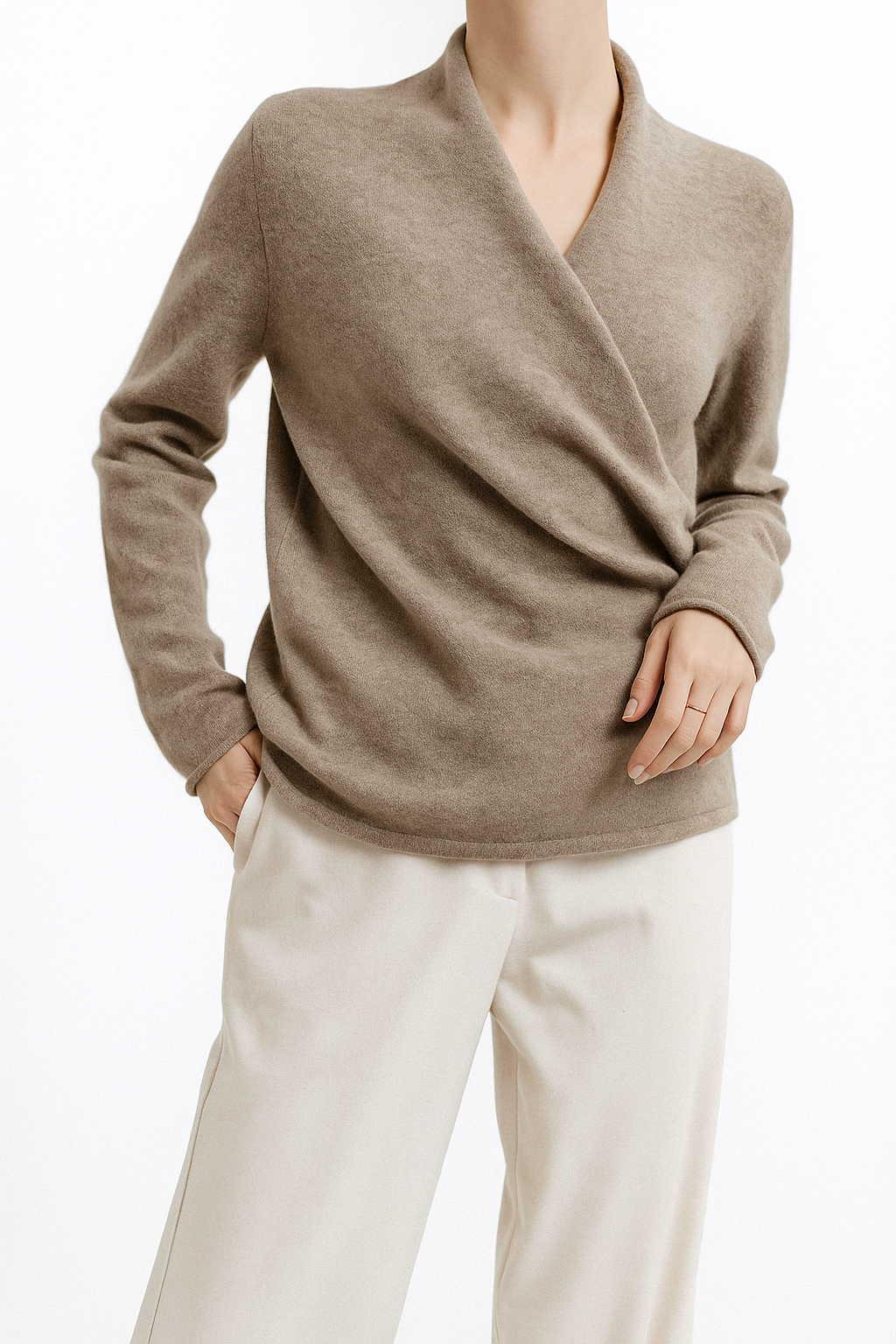 Isabelle's™ | Winter Wrap V Neck Knit Sweater
