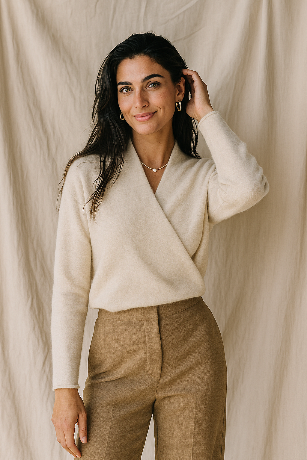 Isabelle's™ | Winter Wrap V Neck Knit Sweater