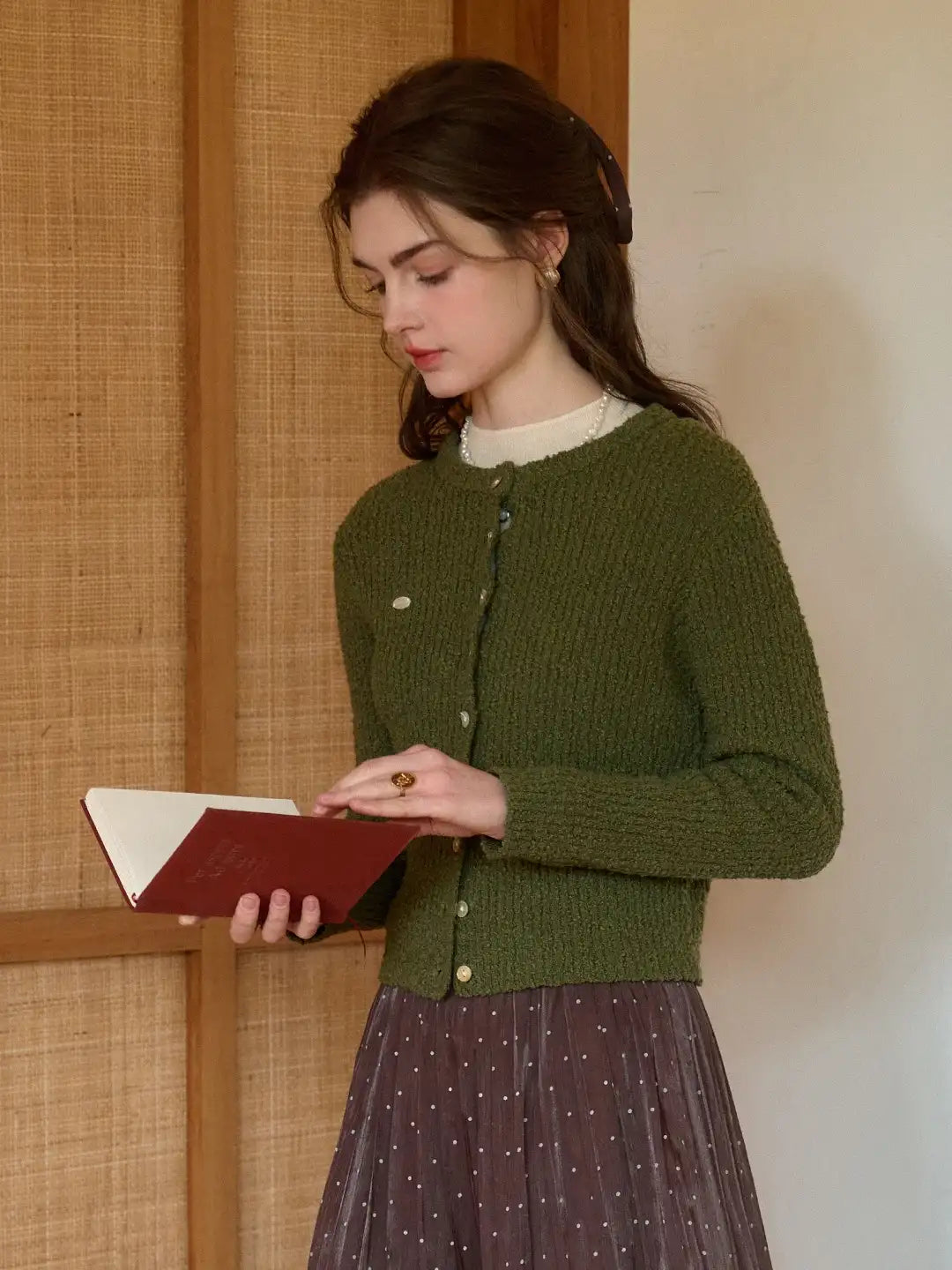 Magdalena Round Neck Cotton Cardigan