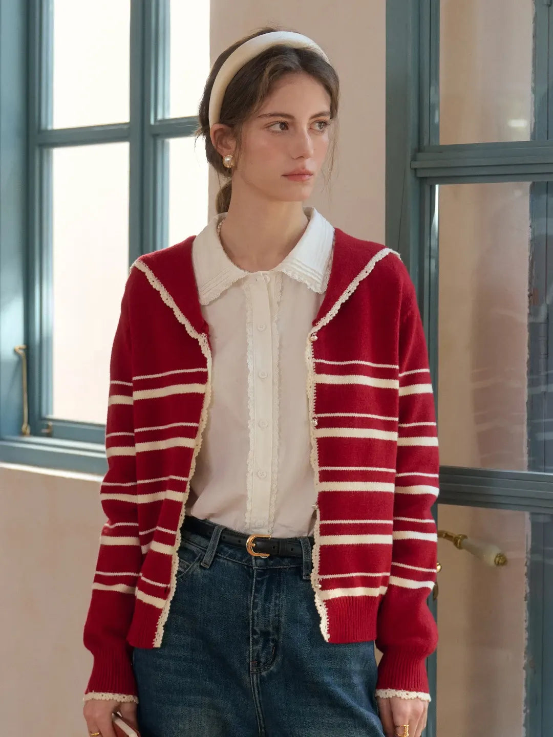 Stormi V-Neck Stripe Cardigan