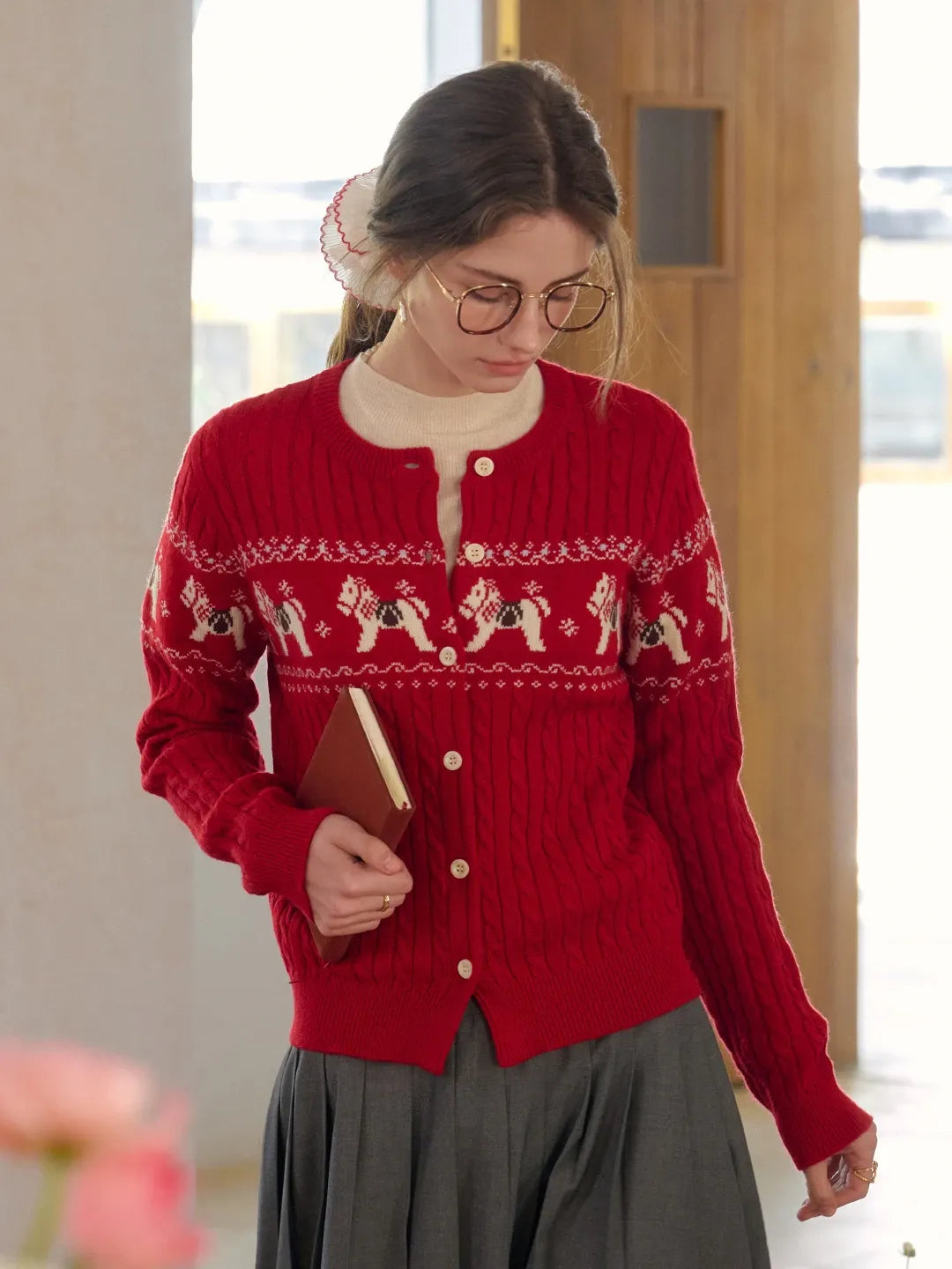Zora Round Neck Wool Cardigan