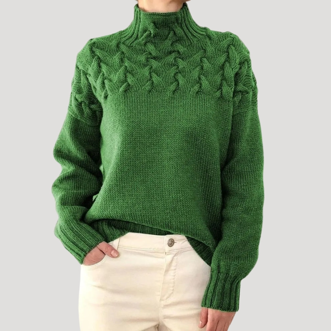 Isabelle's™ | Spring Cable High-Neck Sweater