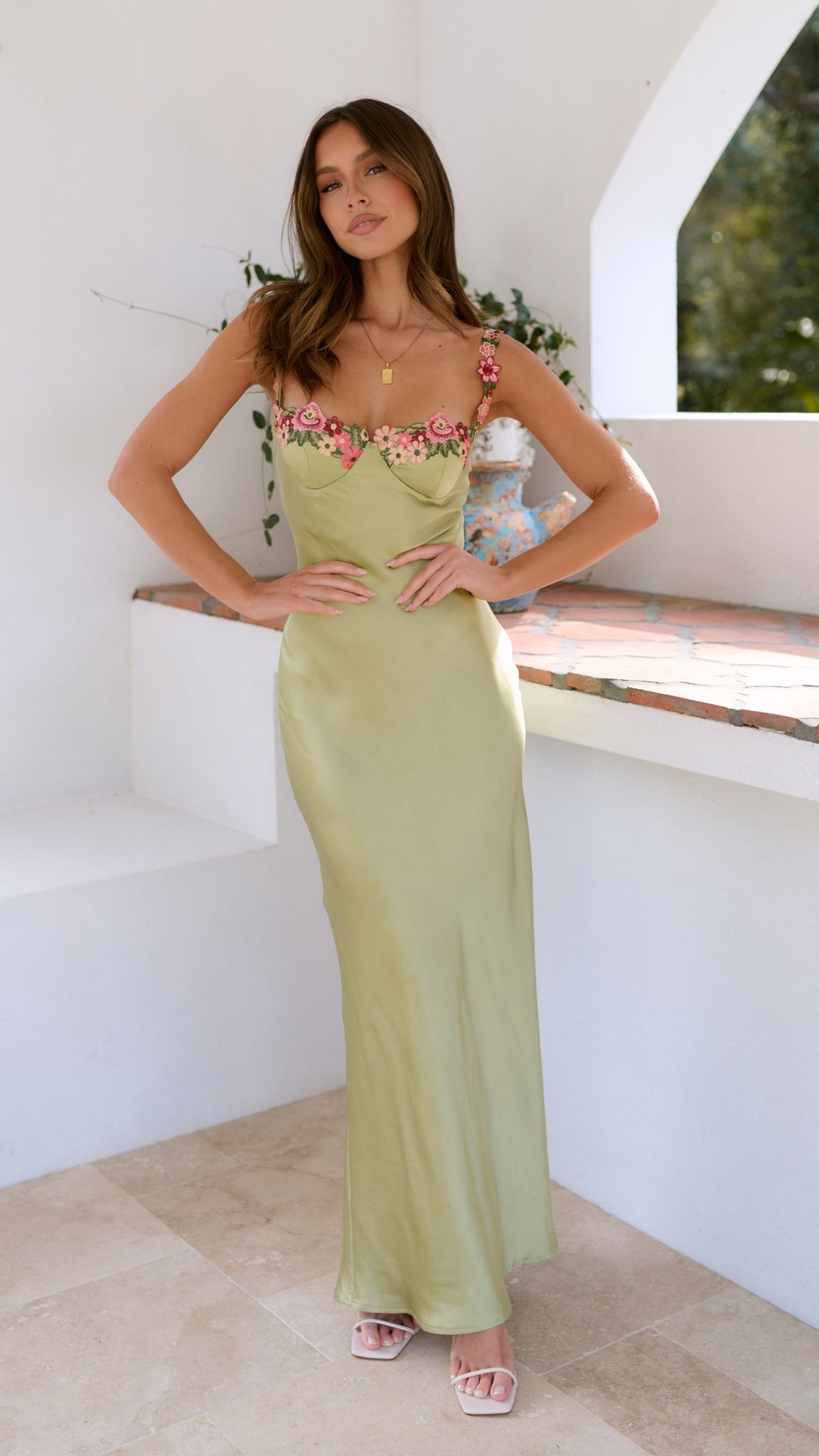 Isabelle's™ | Floral Strap Slim Maxi Dress