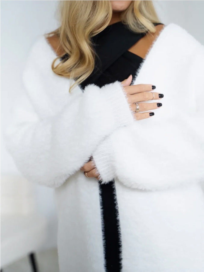 Long Knitted Cardigan Coat For Women