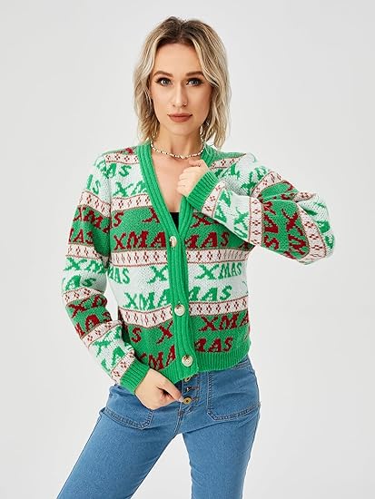 Women’s Fall Cropped Cardigan Sweater Open Front Button Up Sweater Pullover Crop Tops