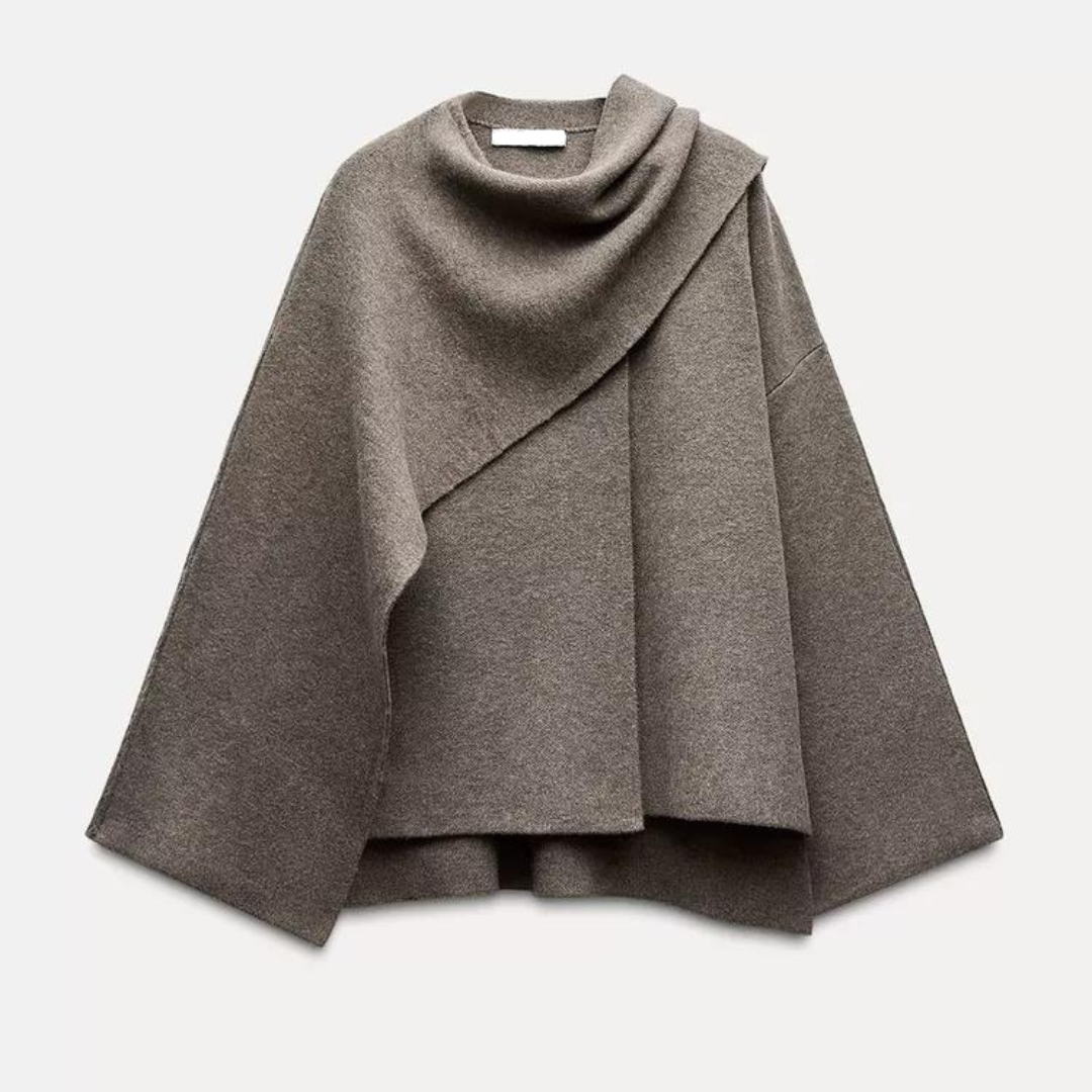 Isabelle's™ |  Elegant Draped Cape Coat