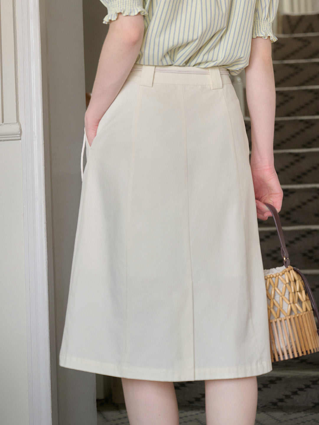 【Final Sale】Kinslee Micro A Line Slit Tie Skirt