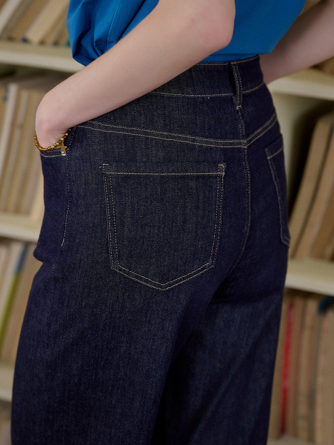 Aspen Straight-leg Cuffed Cotton Jeans