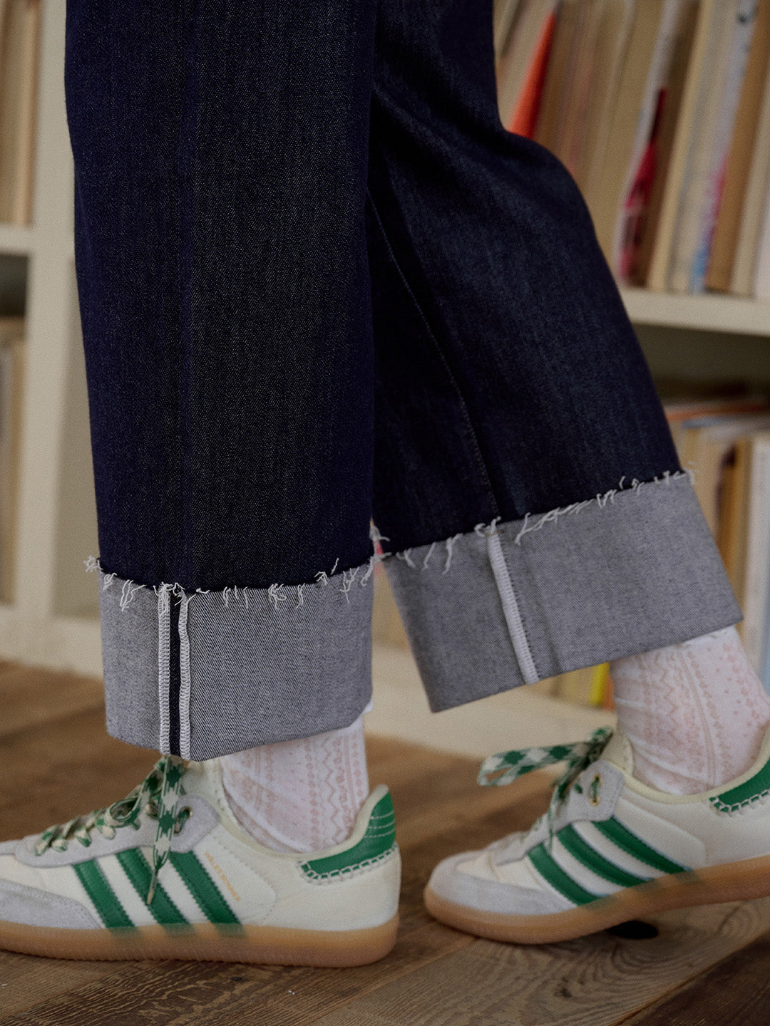Aspen Straight-leg Cuffed Cotton Jeans