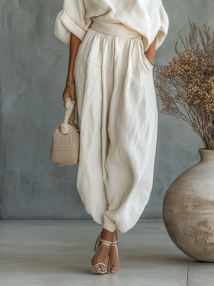 Isabelle's™ | Soft Off-Shoulder Top and Tapered Pants Set