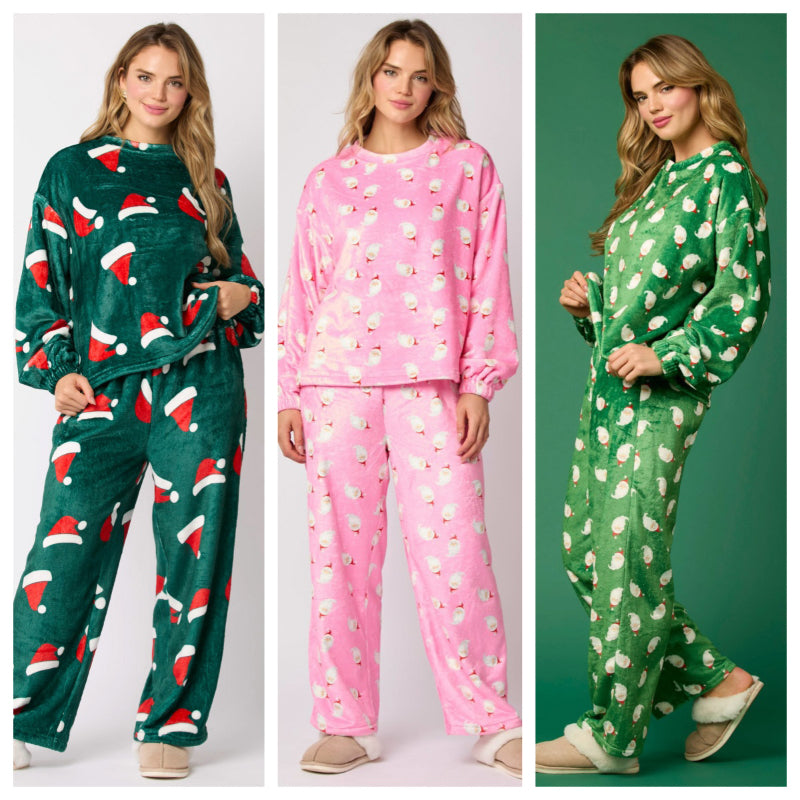 Casual Flannel Pajama Sets For Women 2 Piece Cute Long Sleeve 