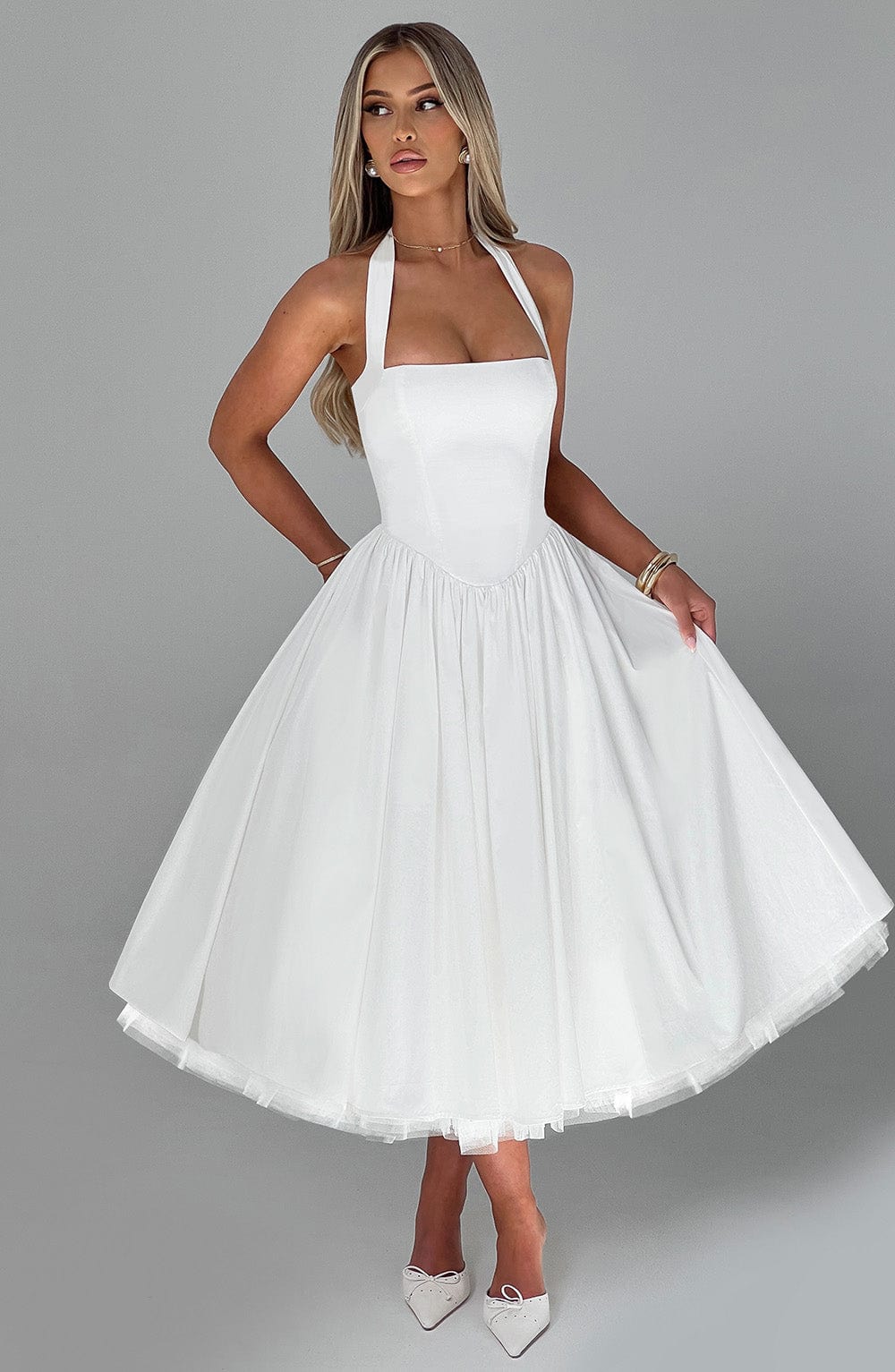 Isabelle's™ | Wedding Guest Halter Midi Dress