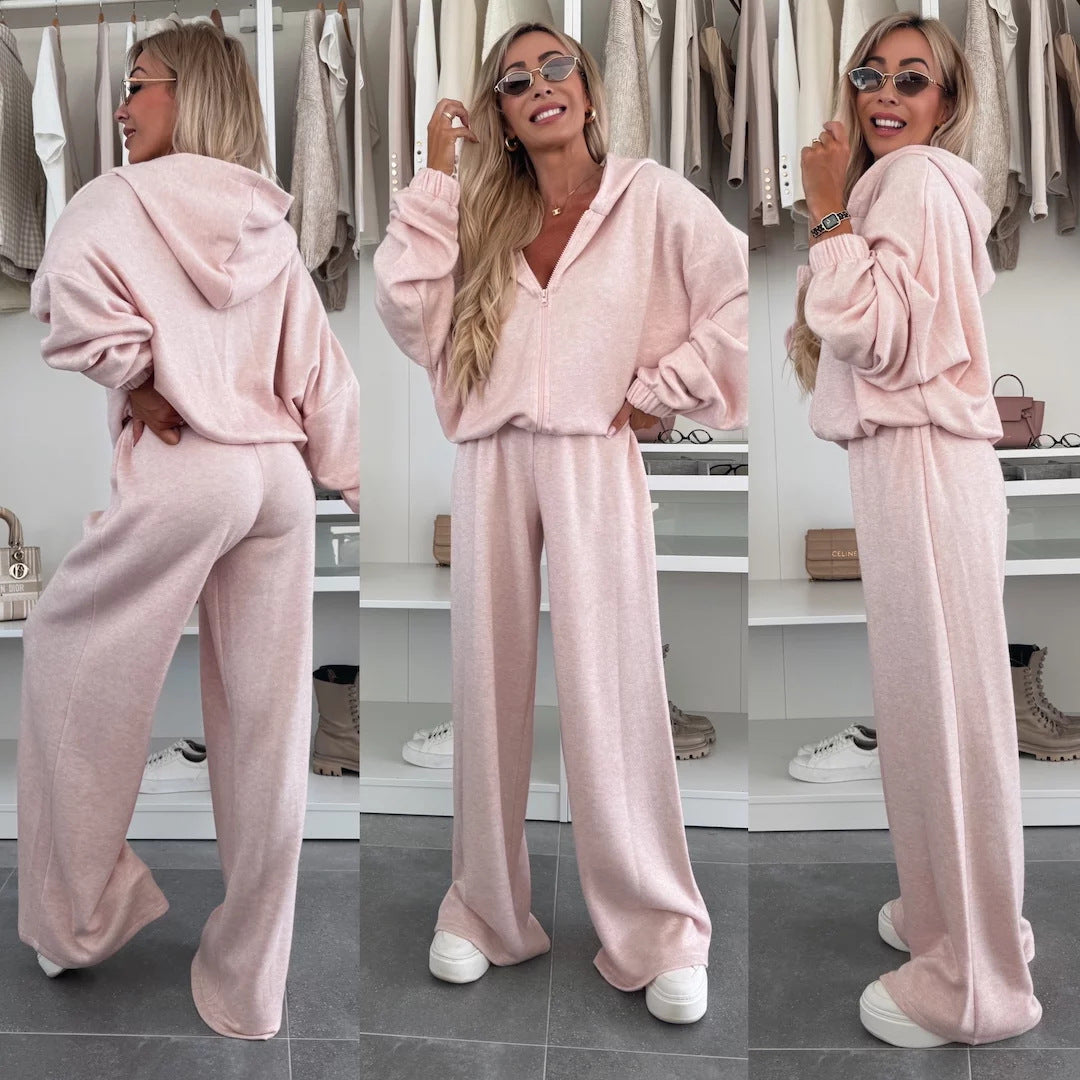 Elastic Trousers Two-piece Set Women