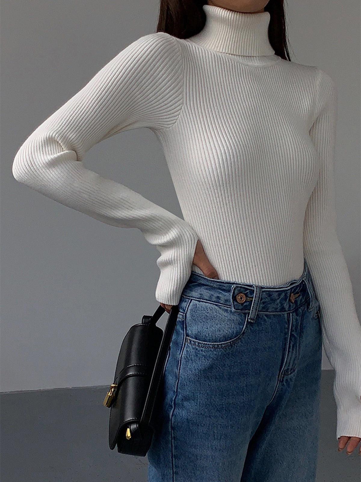Isabelle's™ | Spring Stylish Ribbed Turtleneck Sweater