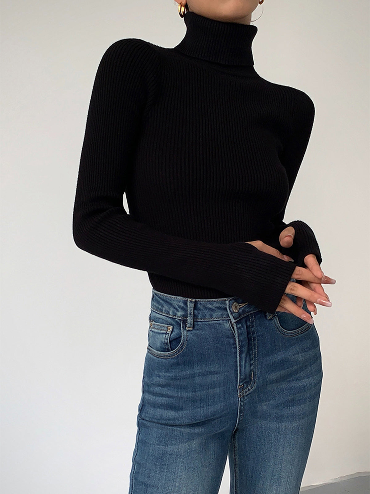 Isabelle's™ | Spring Stylish Ribbed Turtleneck Sweater