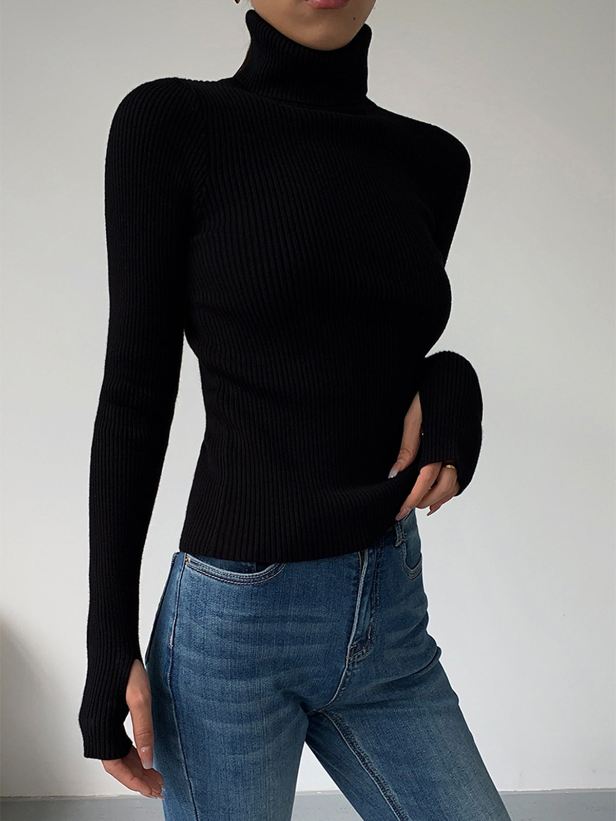 Isabelle's™ | Spring Stylish Ribbed Turtleneck Sweater