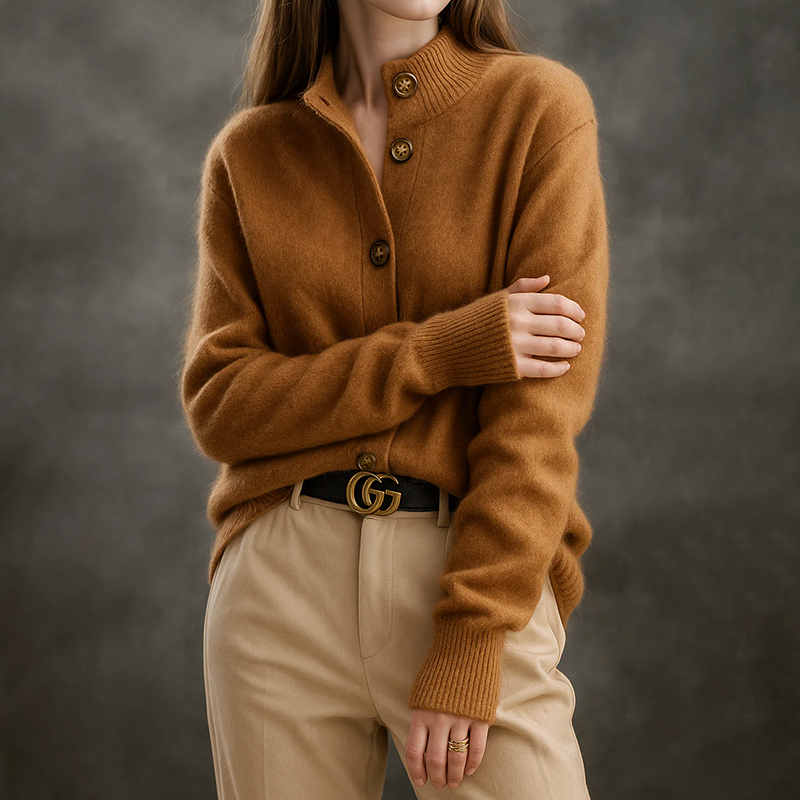 Isabelle's™ | High Collar Knit Cardigan