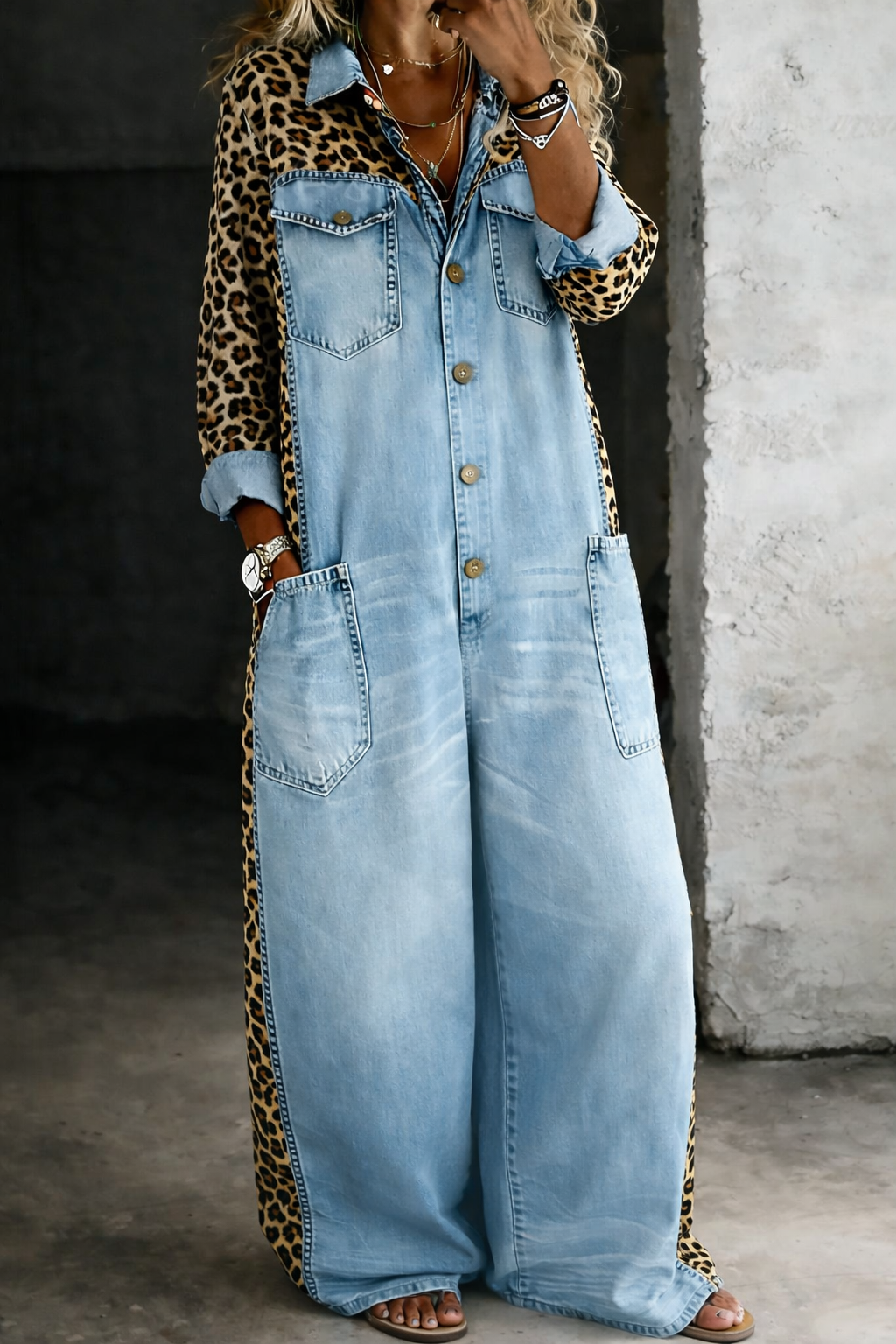 Isabelle's™ | One Piece Denim Shirt Jumpsuit
