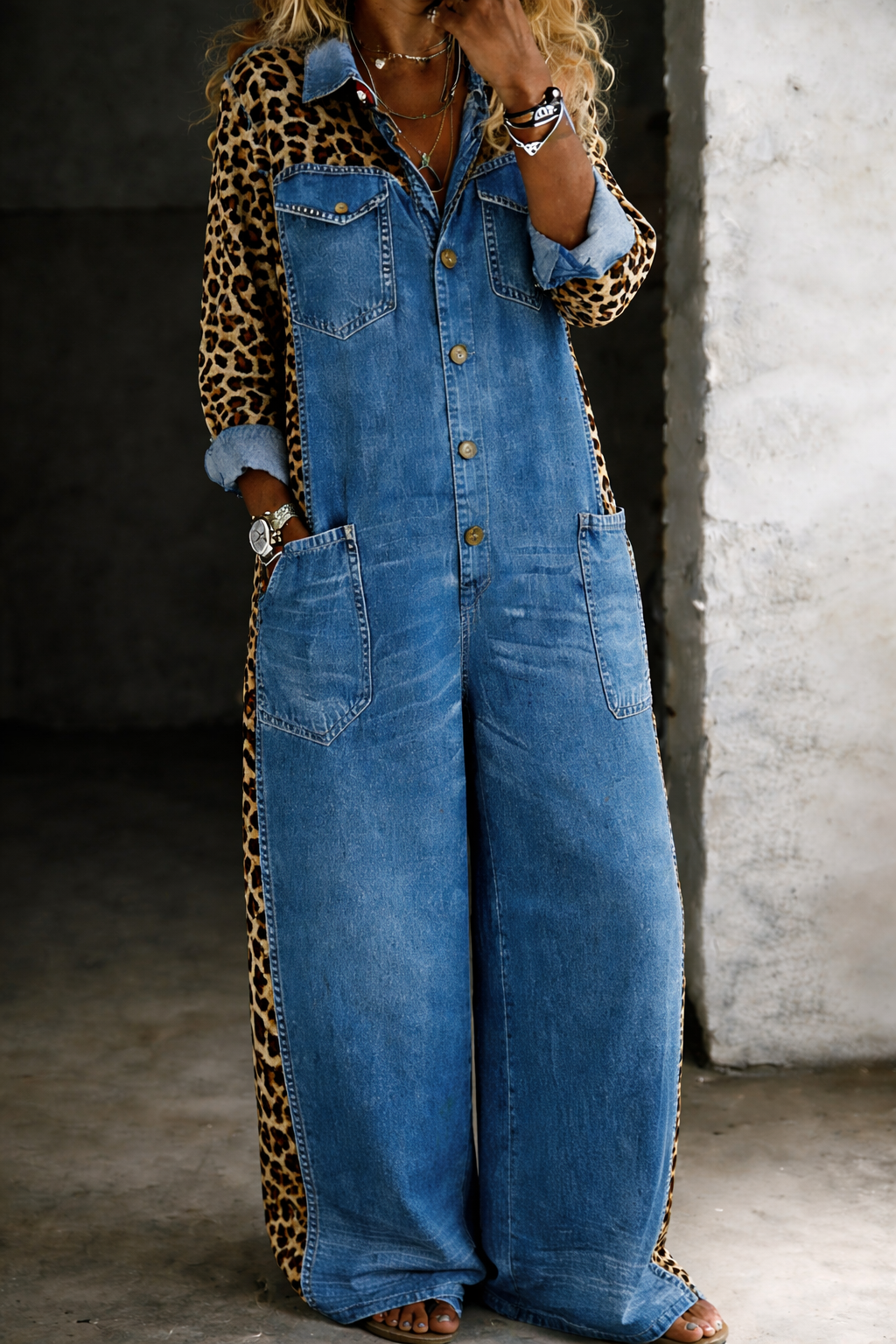 Isabelle's™ | One Piece Denim Shirt Jumpsuit
