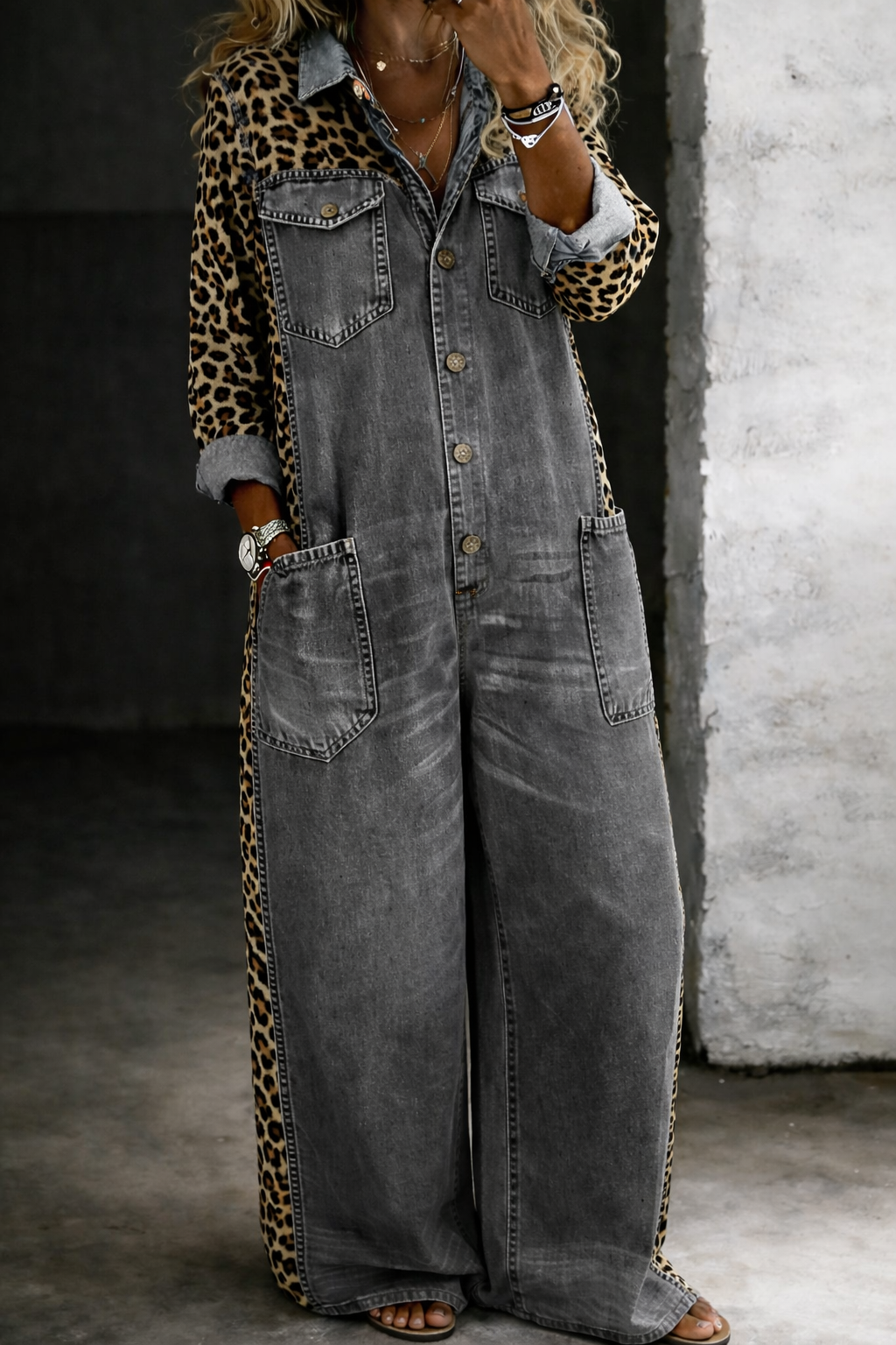 Isabelle's™ | One Piece Denim Shirt Jumpsuit