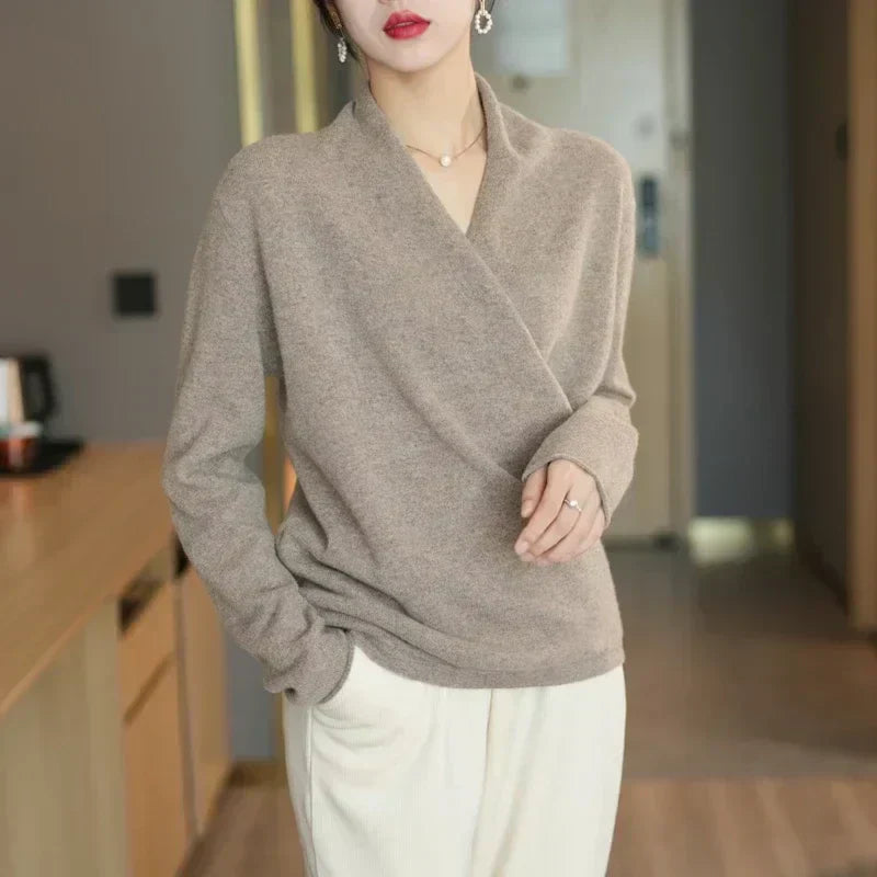 Isabelle's™ | Winter Wrap V Neck Knit Sweater