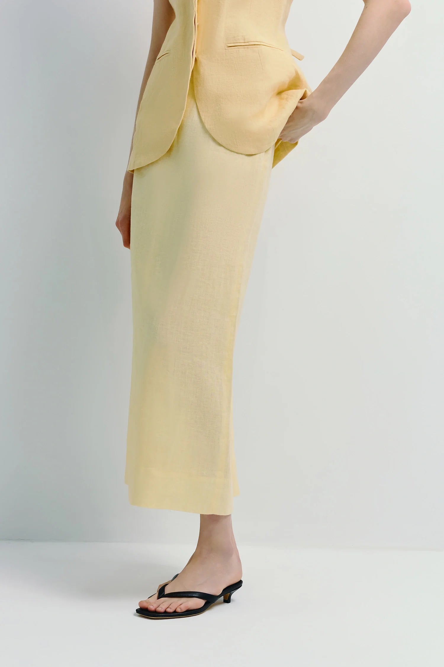 Adan Linen Midi Skirt