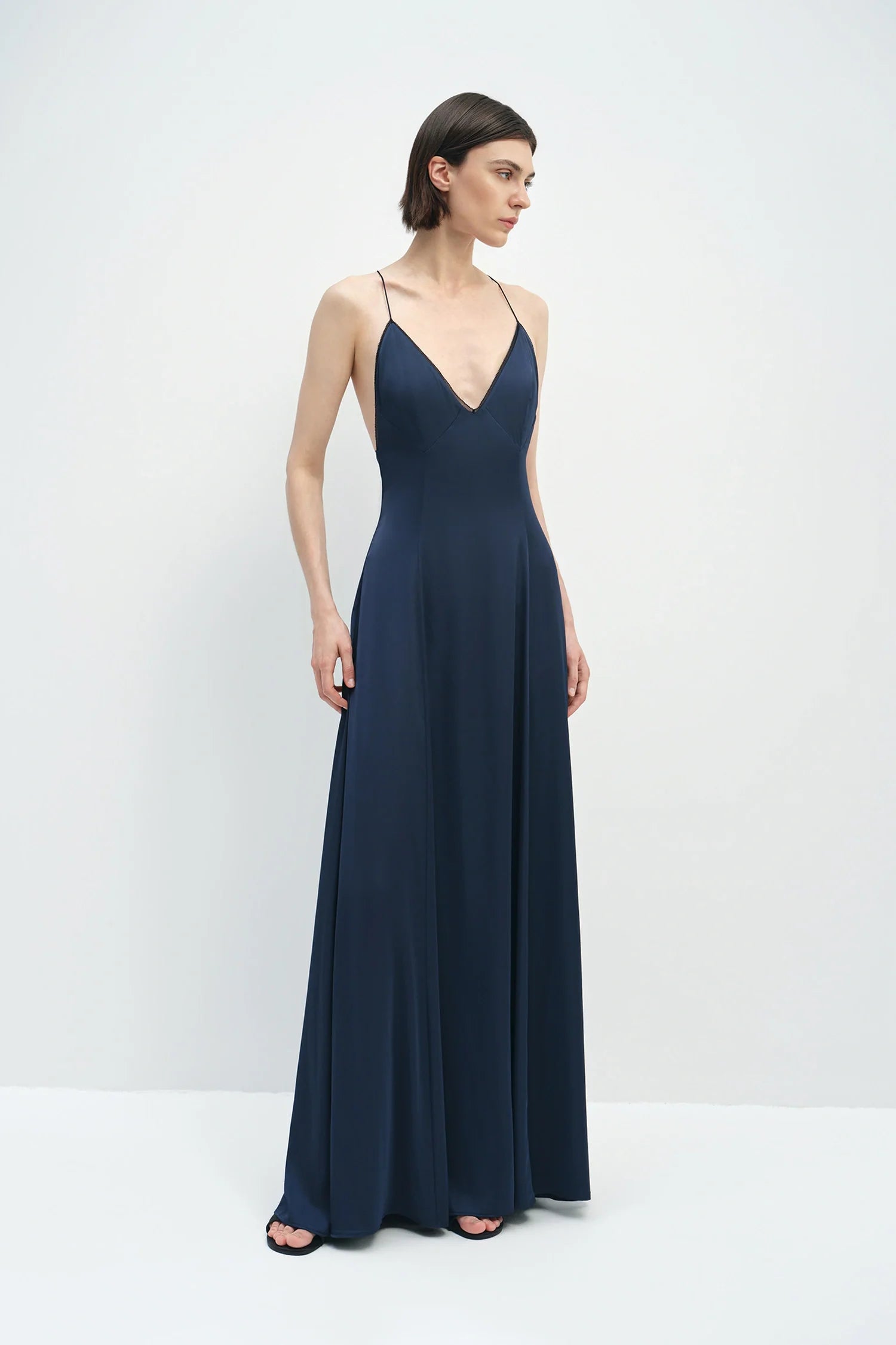 Amélie V-Cami Satin Dress
