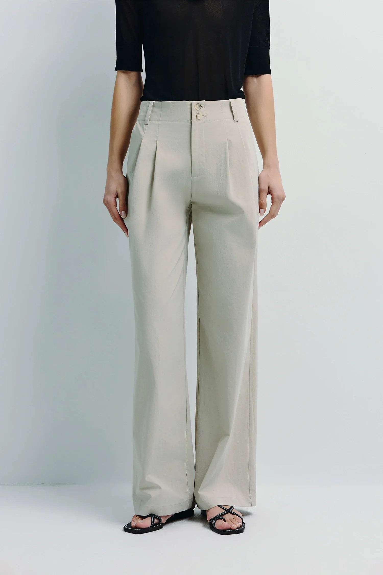Vélo Crinkled Cotton Wide Leg Pant