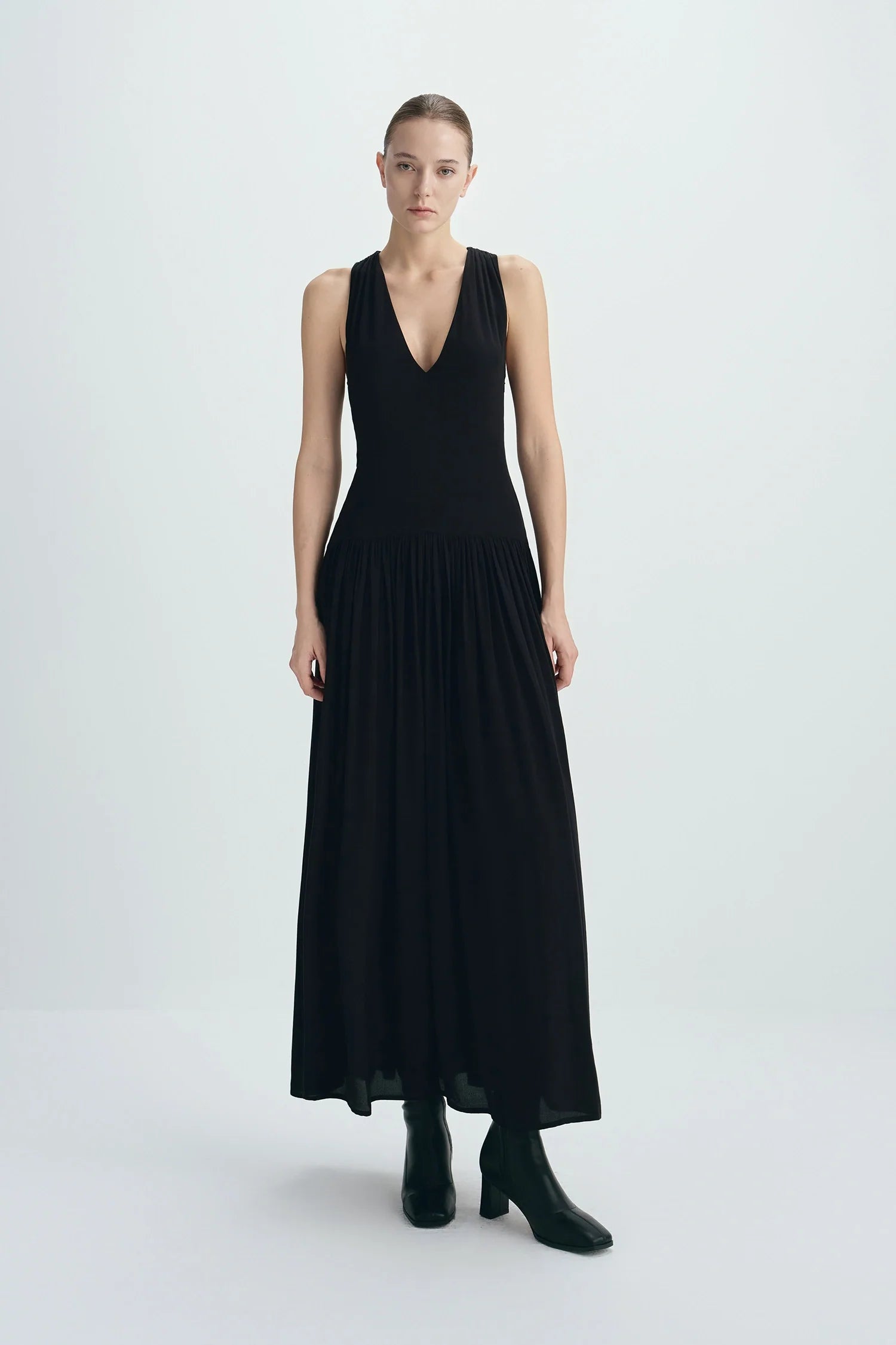Gisele Deep V-Neck Maxi Dress