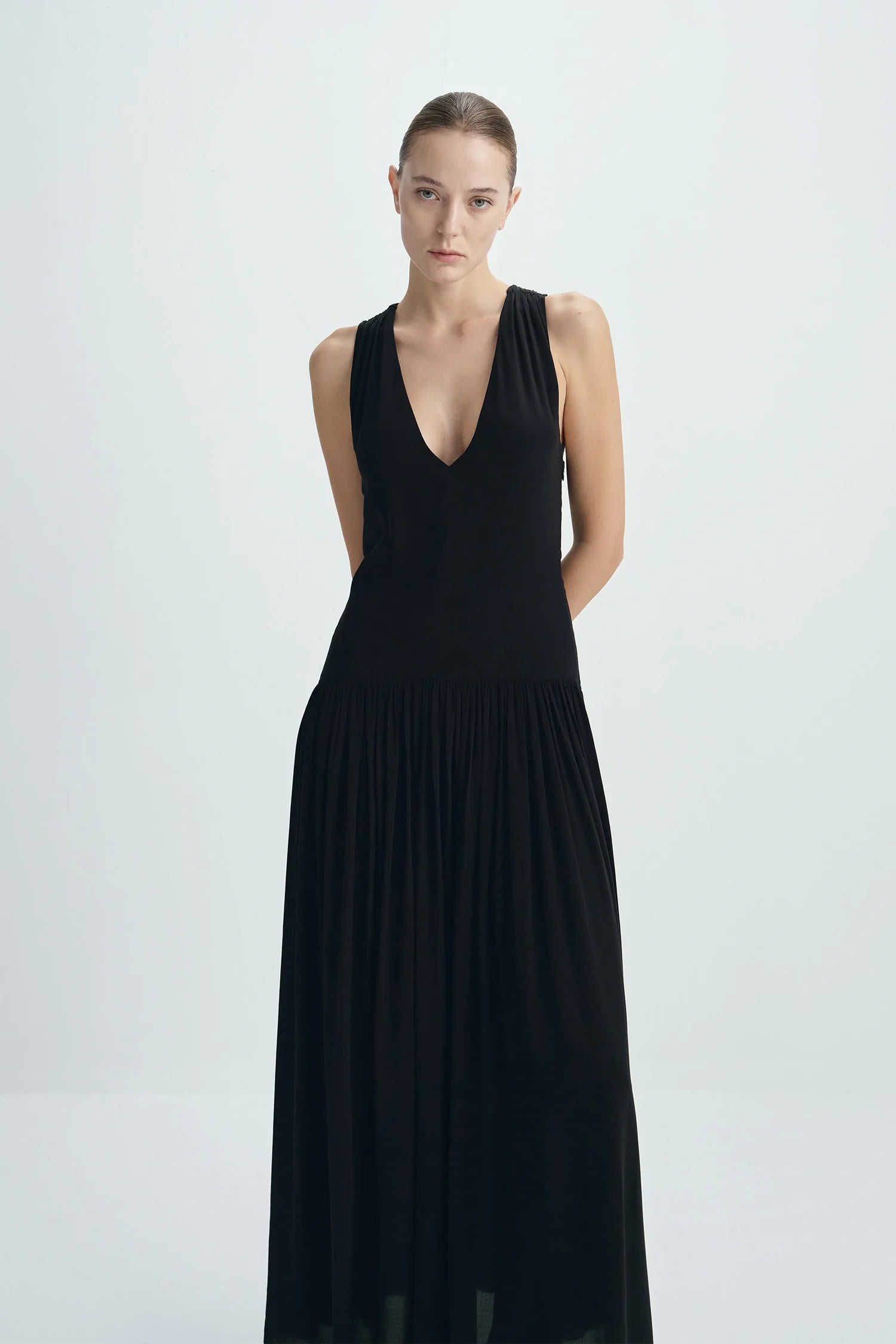 Gisele Deep V-Neck Maxi Dress