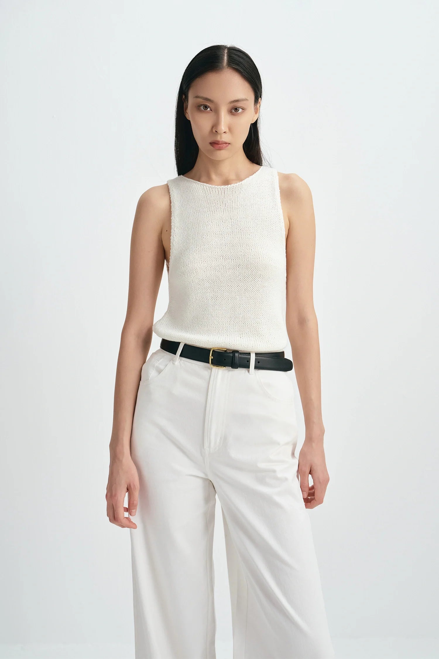 Tricot Boatneck Sweater Tank