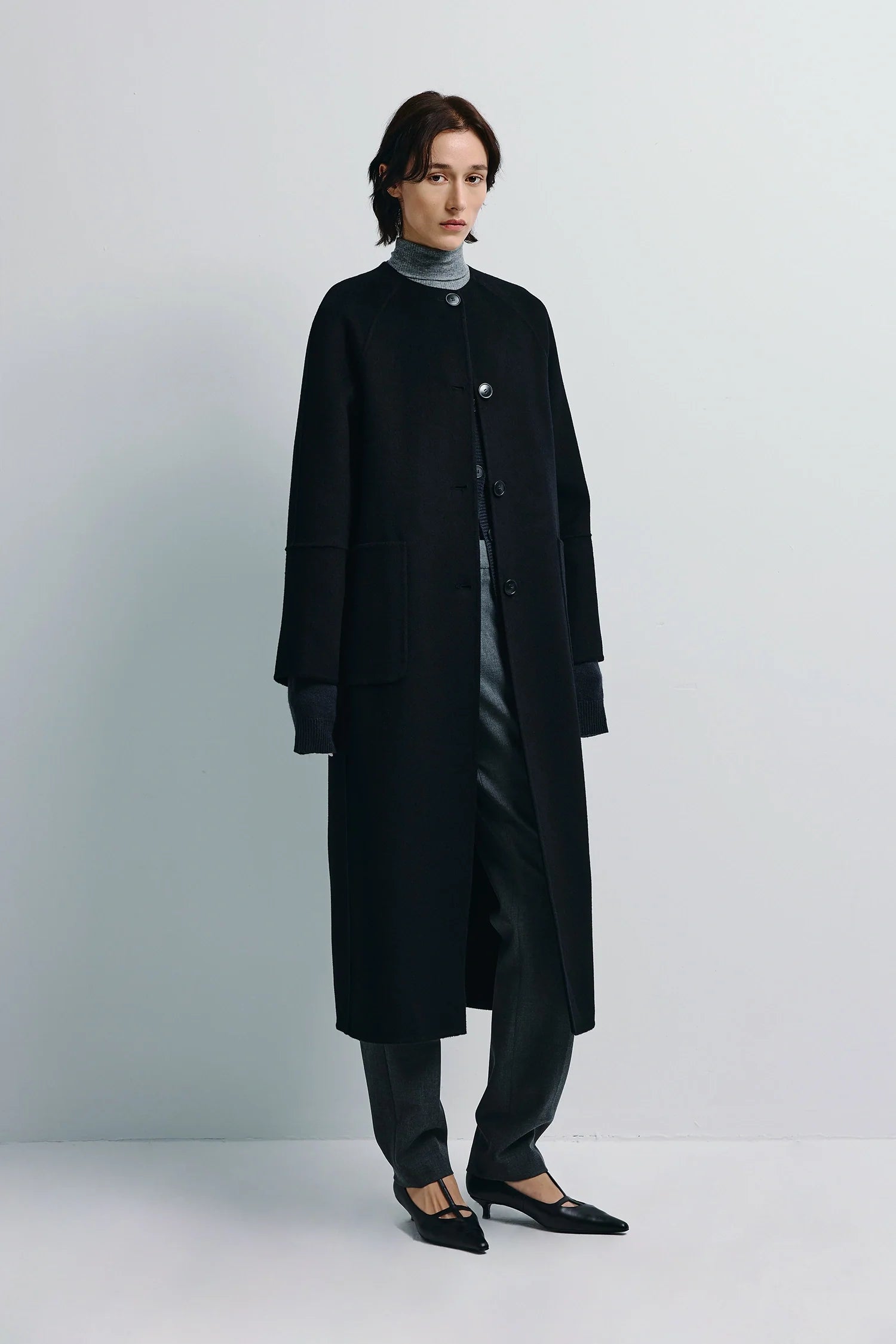 Iana Collarless Handmade Coat