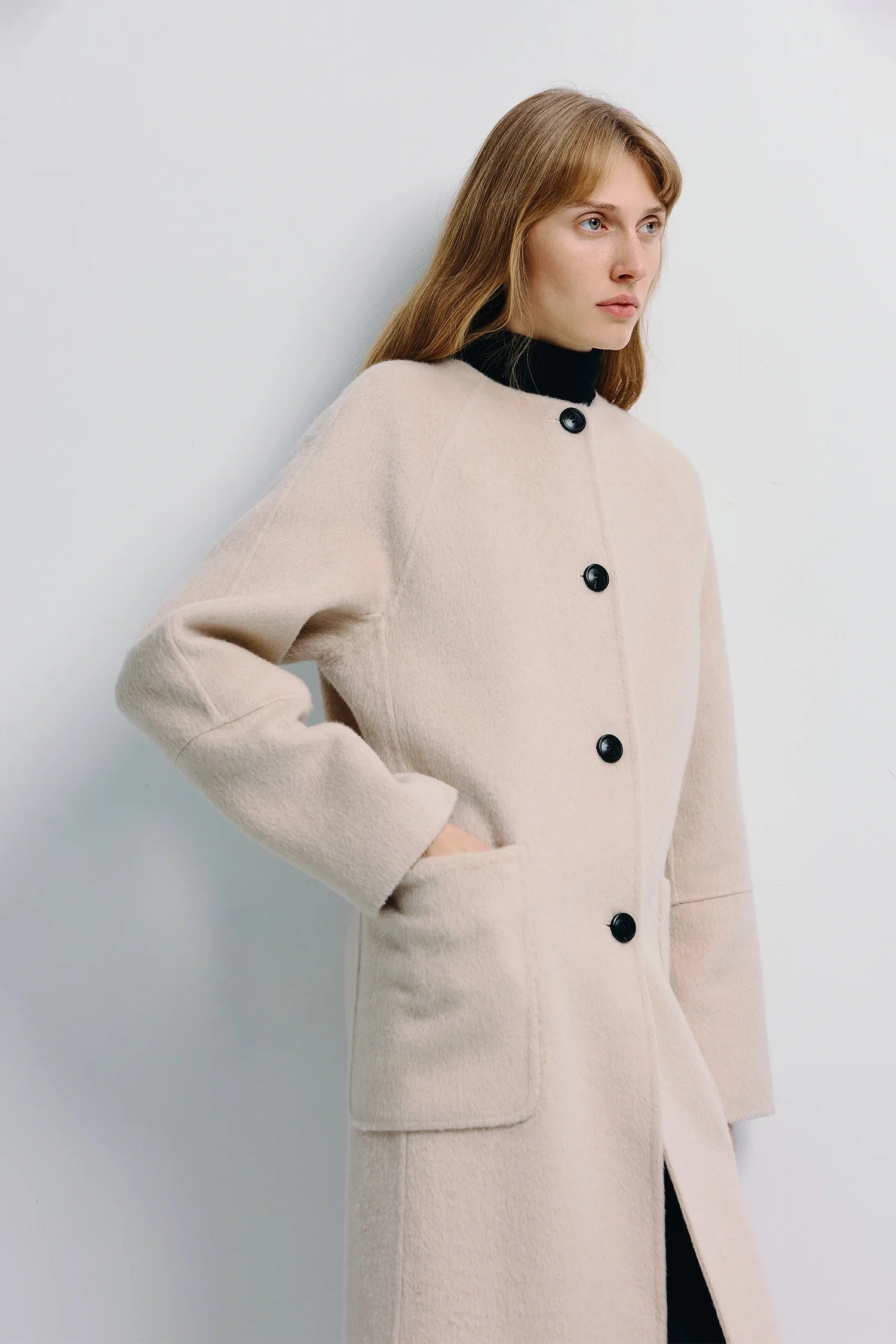 Iana Collarless Handmade Coat