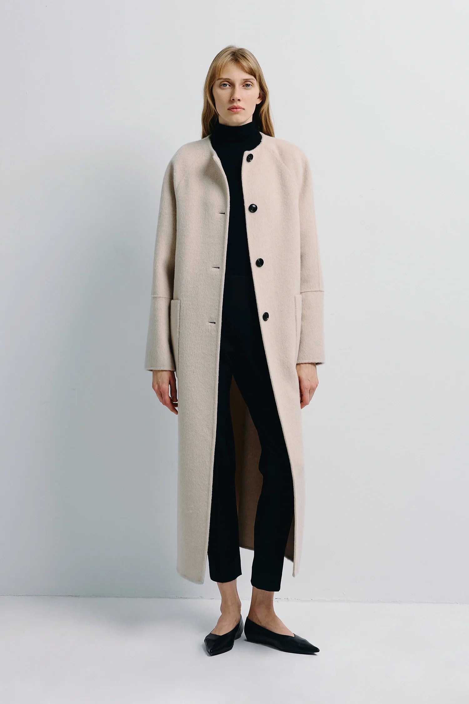 Iana Collarless Handmade Coat
