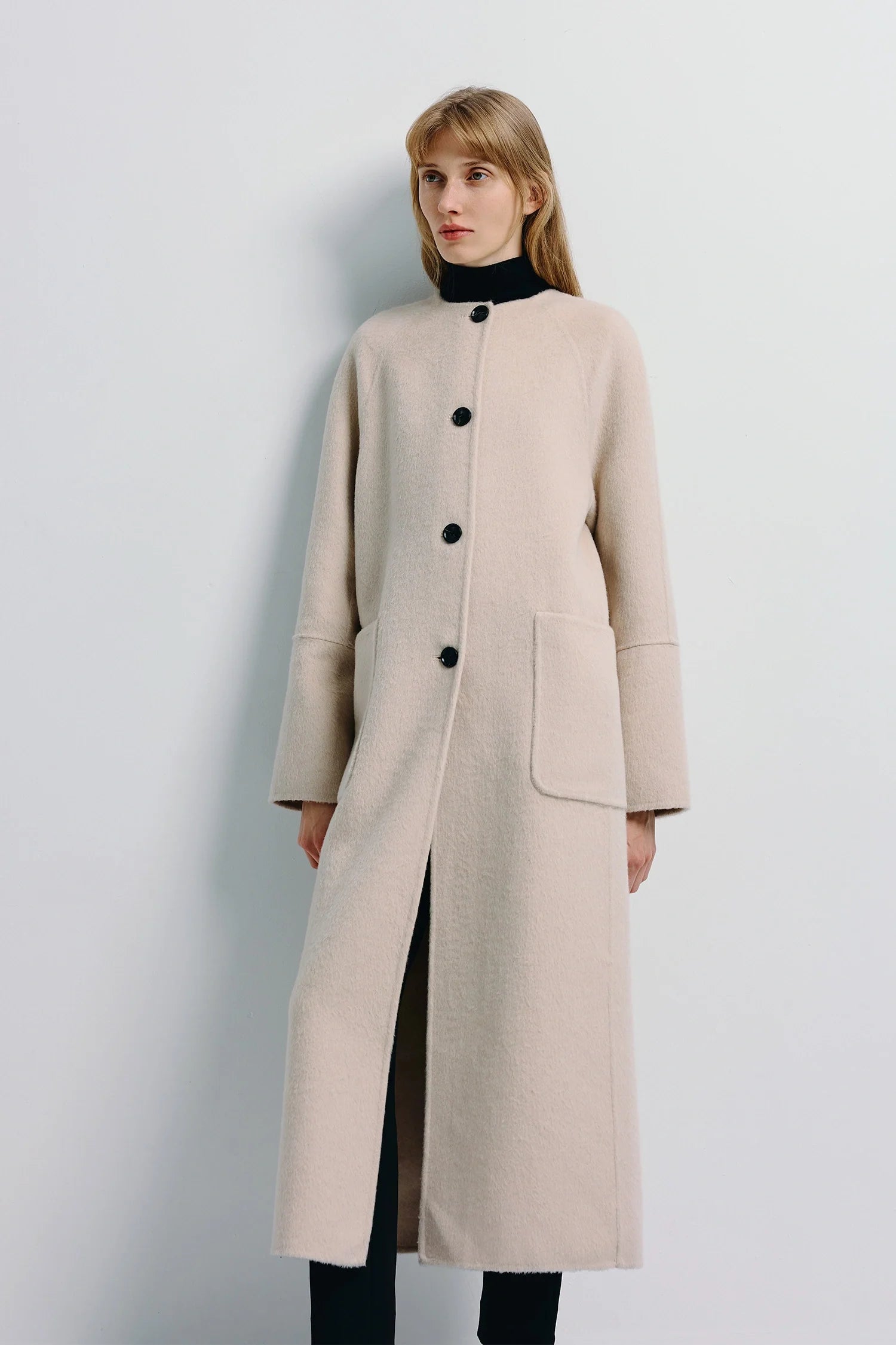 Iana Collarless Handmade Coat