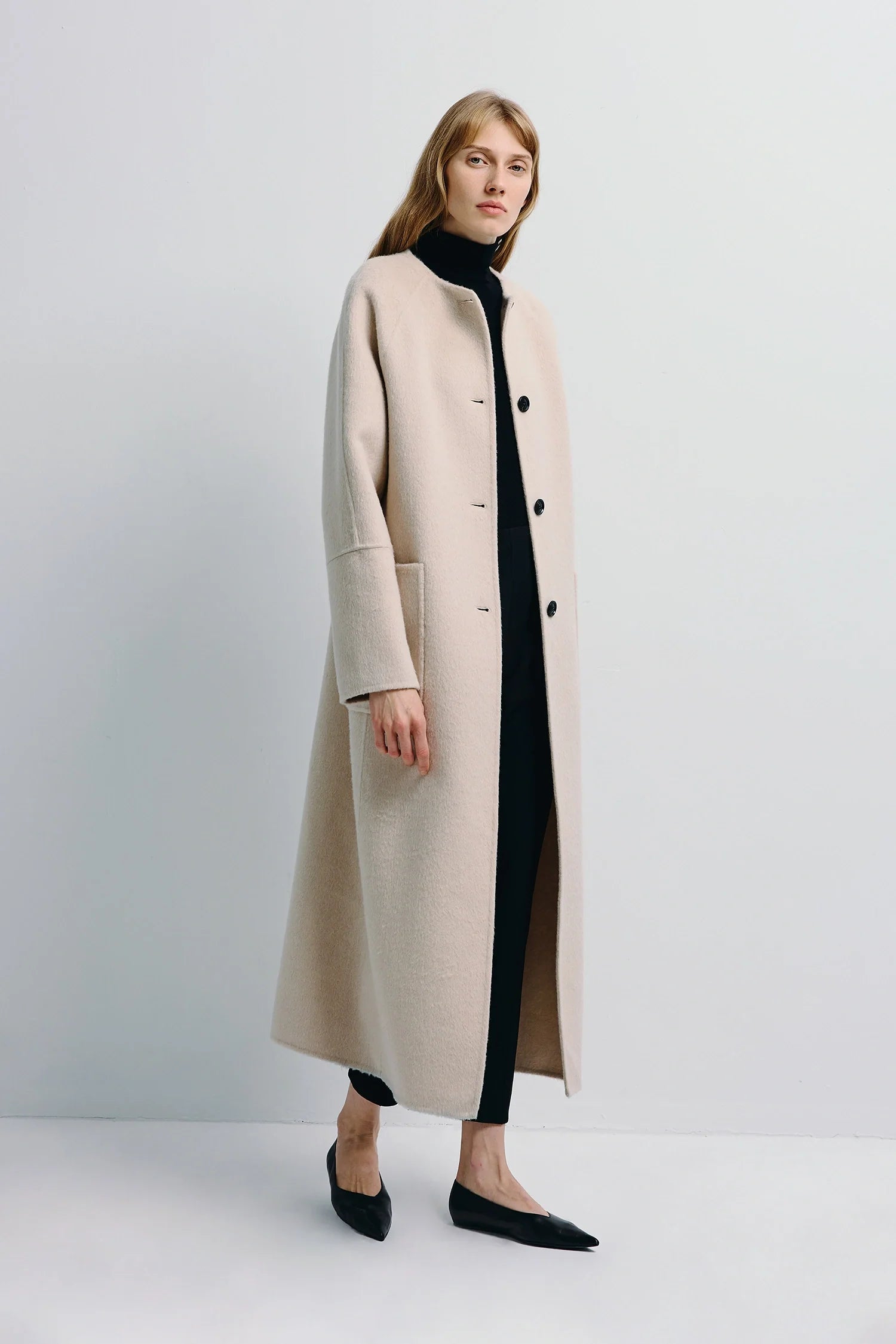 Iana Collarless Handmade Coat