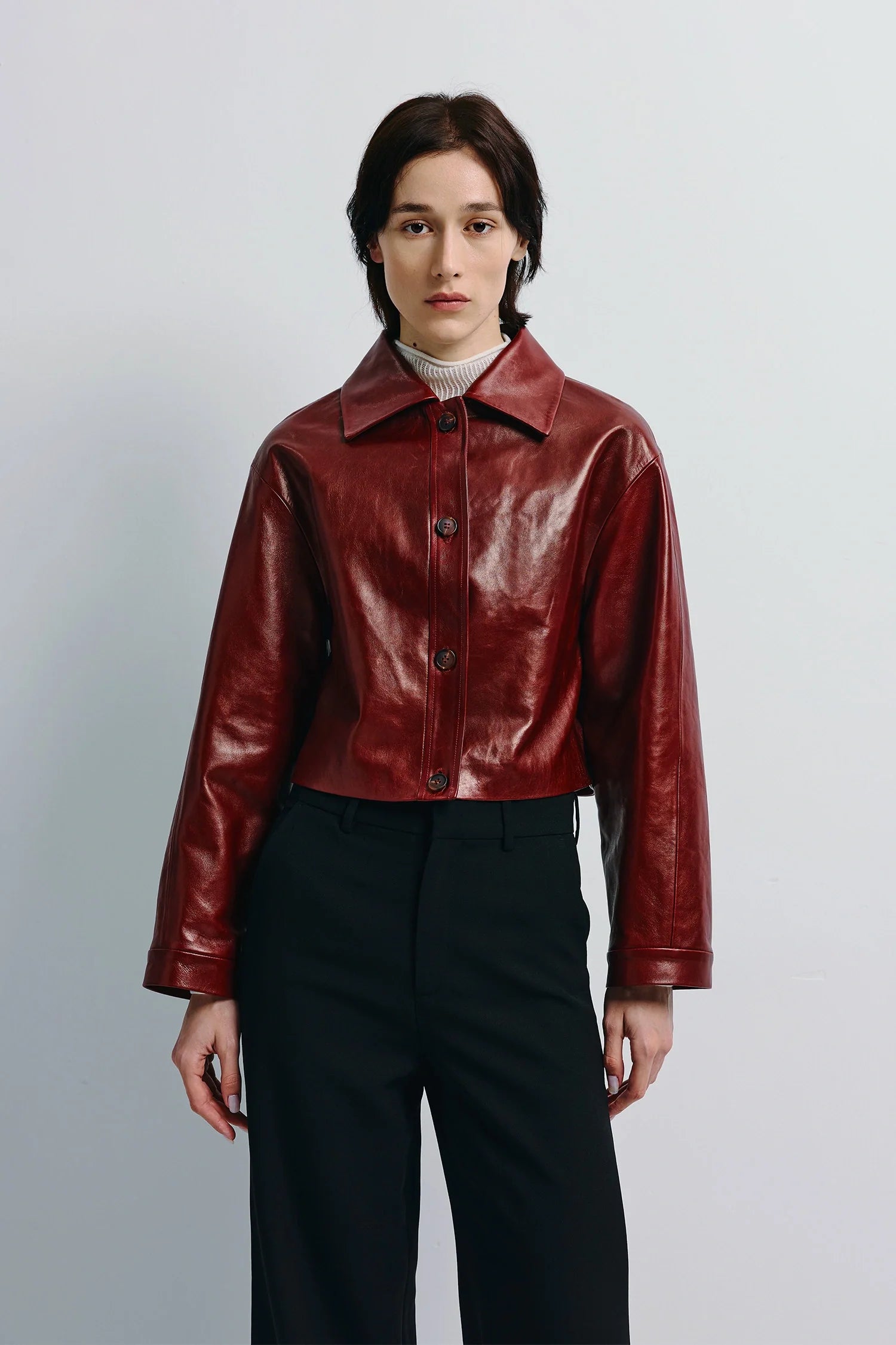 Tonni Cropped Leather Jacket