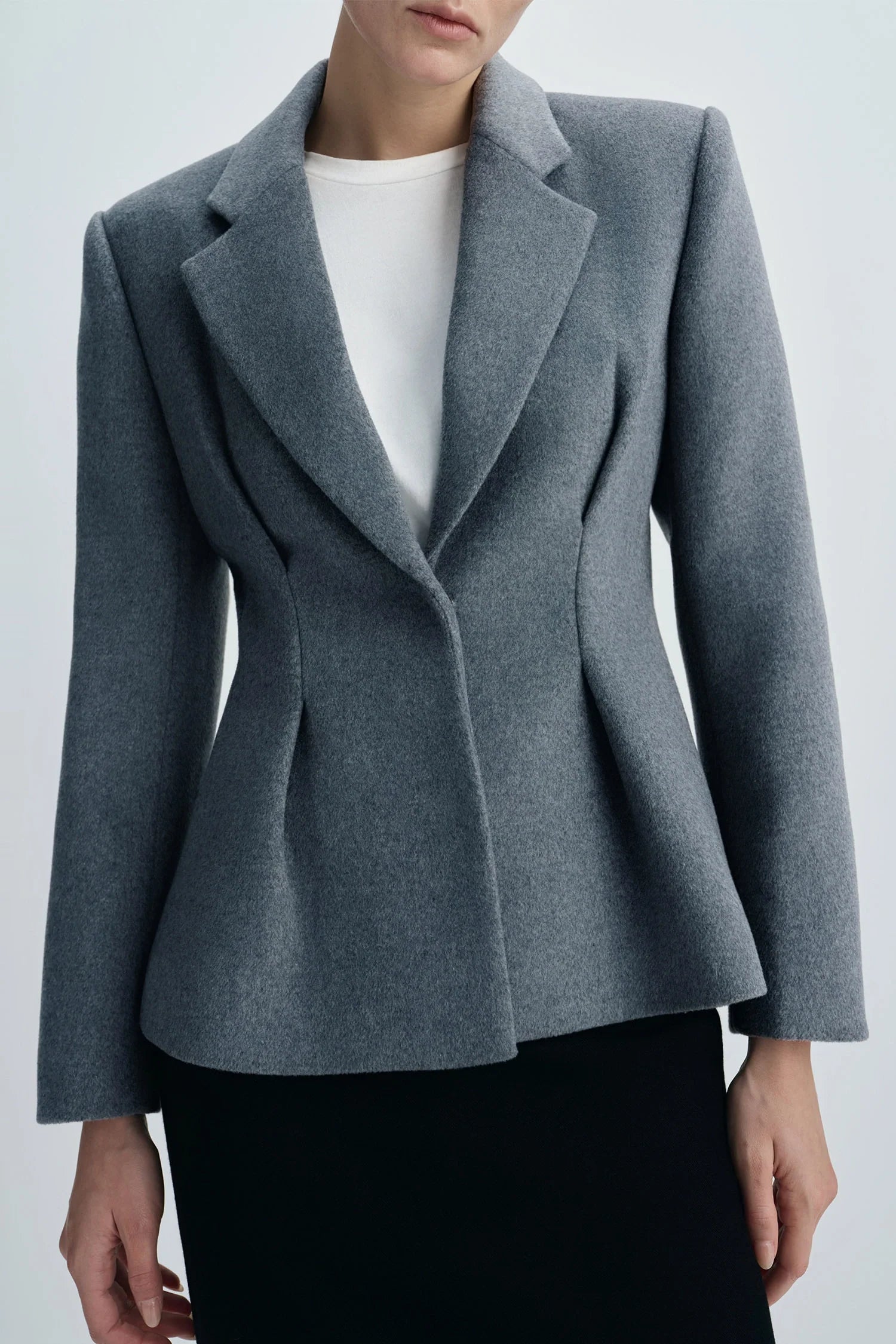 Trenton Pleat Waist Wool Blazer