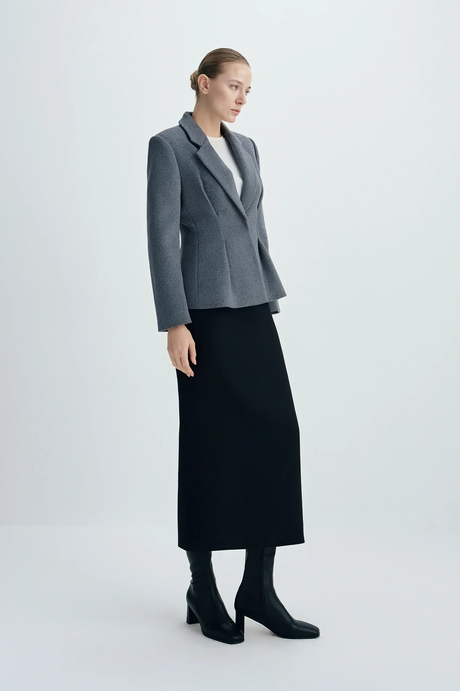Trenton Pleat Waist Wool Blazer