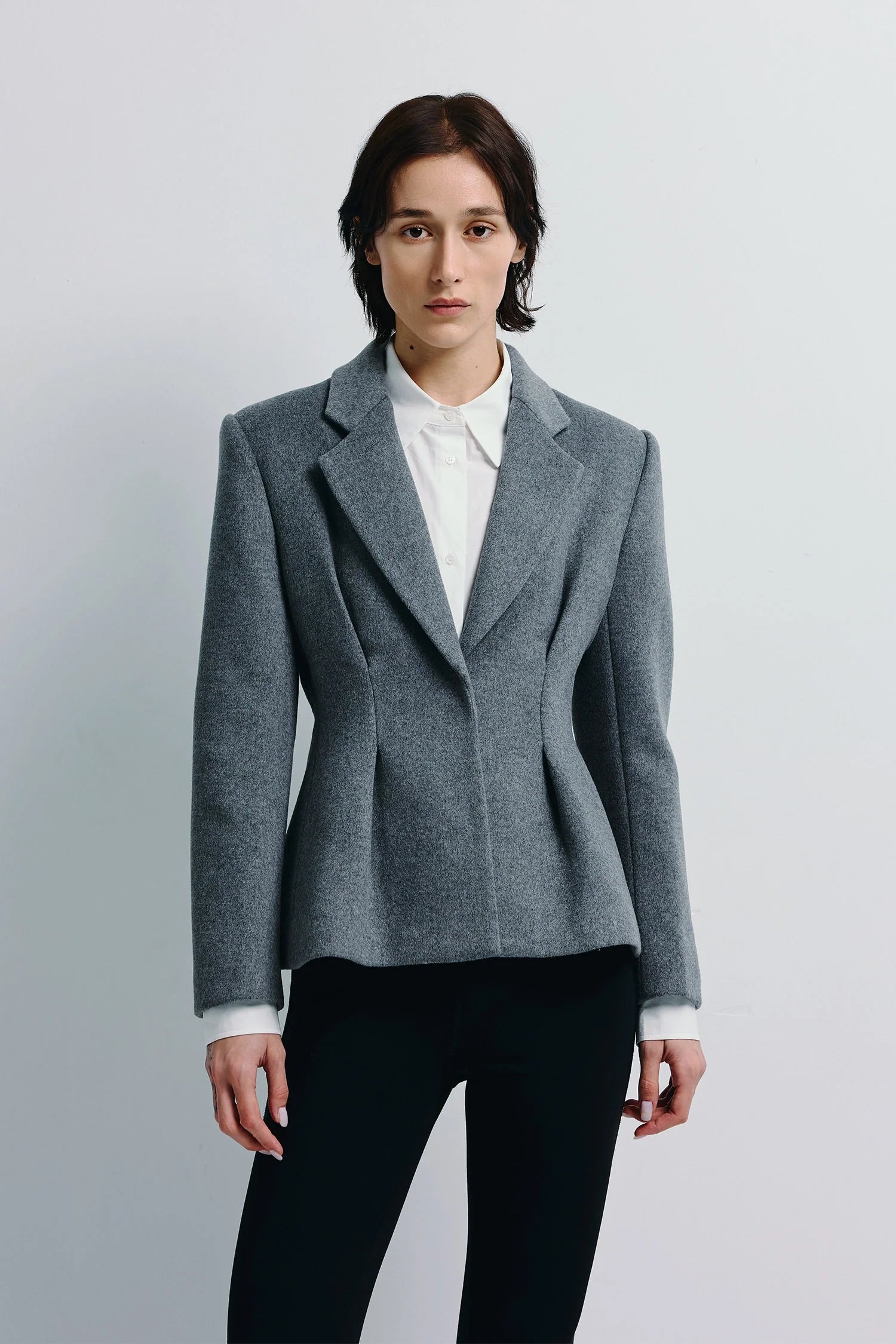Trenton Pleat Waist Wool Blazer