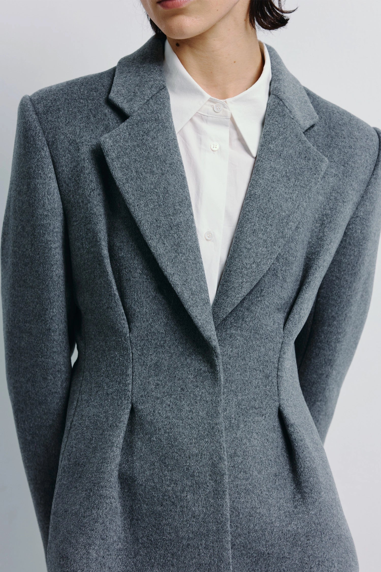 Trenton Pleat Waist Wool Blazer