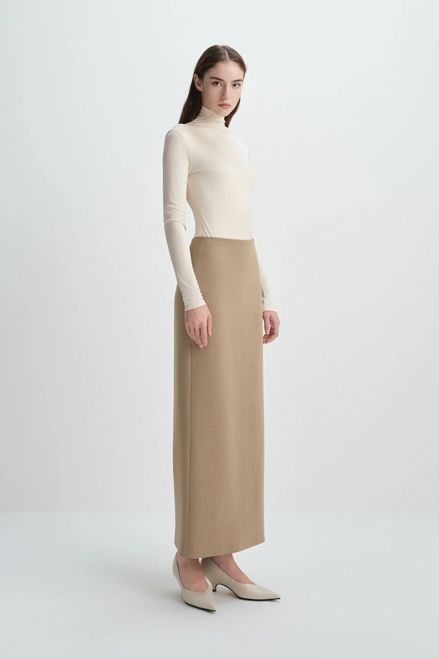 Desy Zip Slit Pencil Skirt